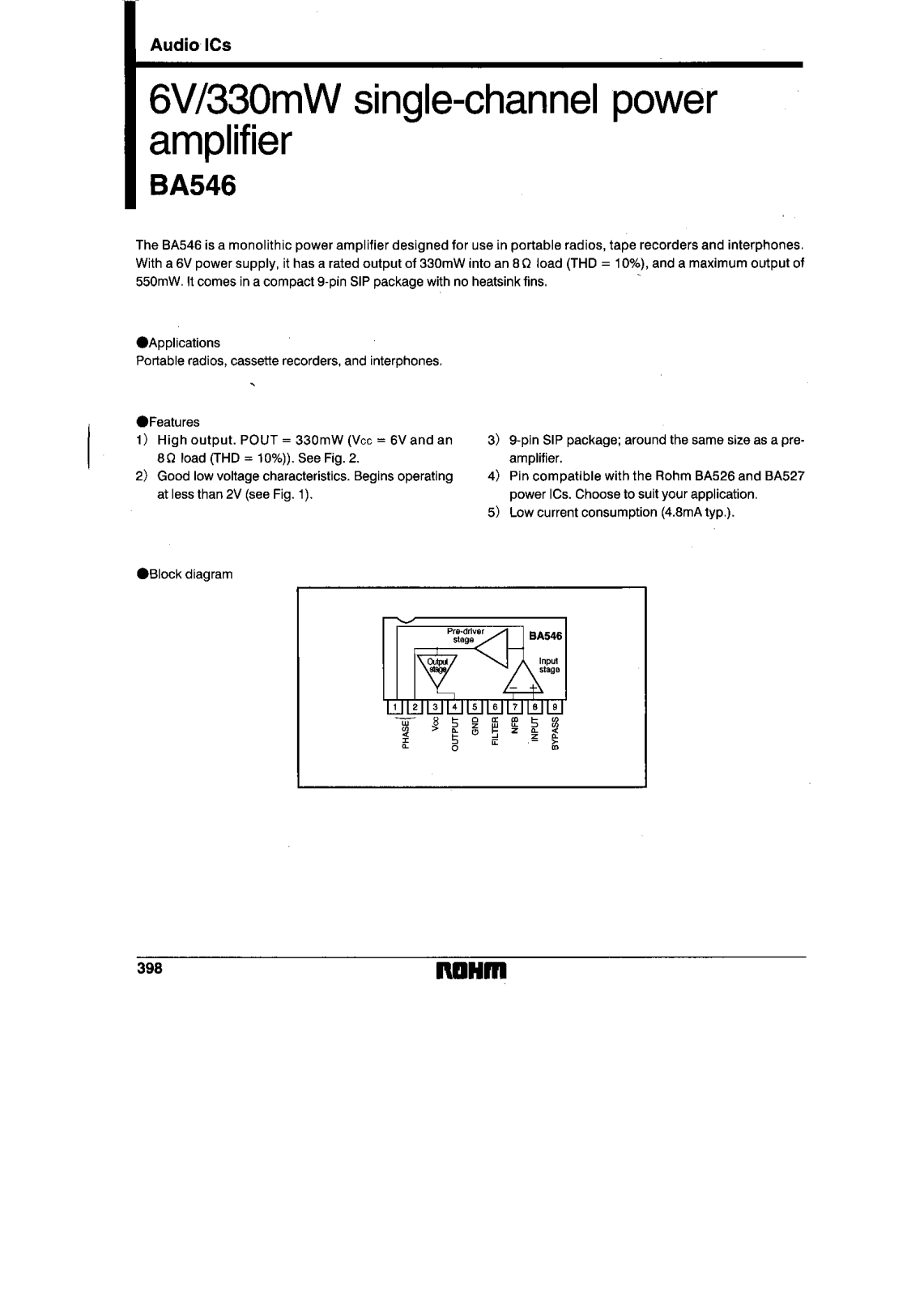 ROHM BA546 Datasheet