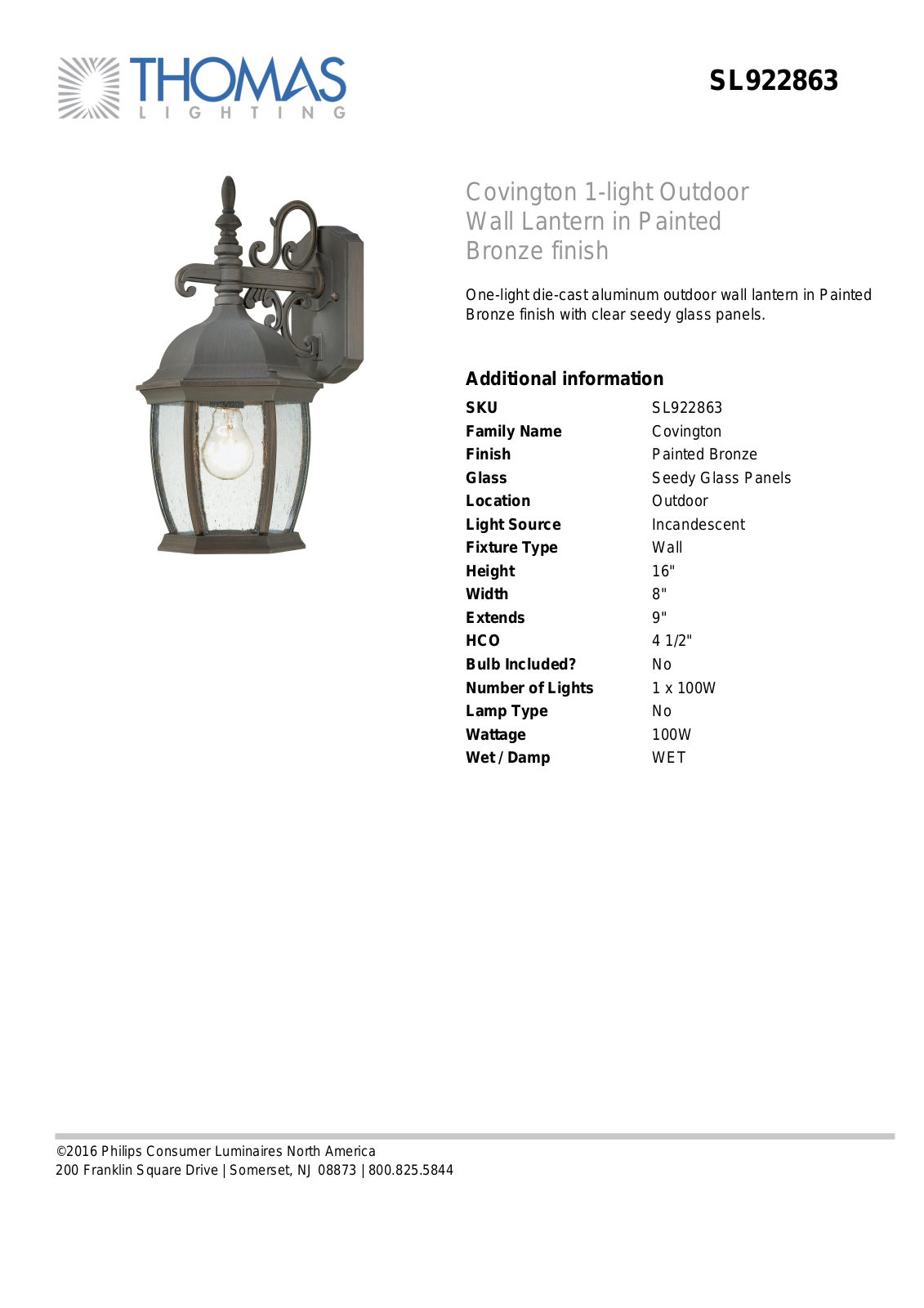 Thomas Lighting SL922863 User Manual - ManualMachine.com