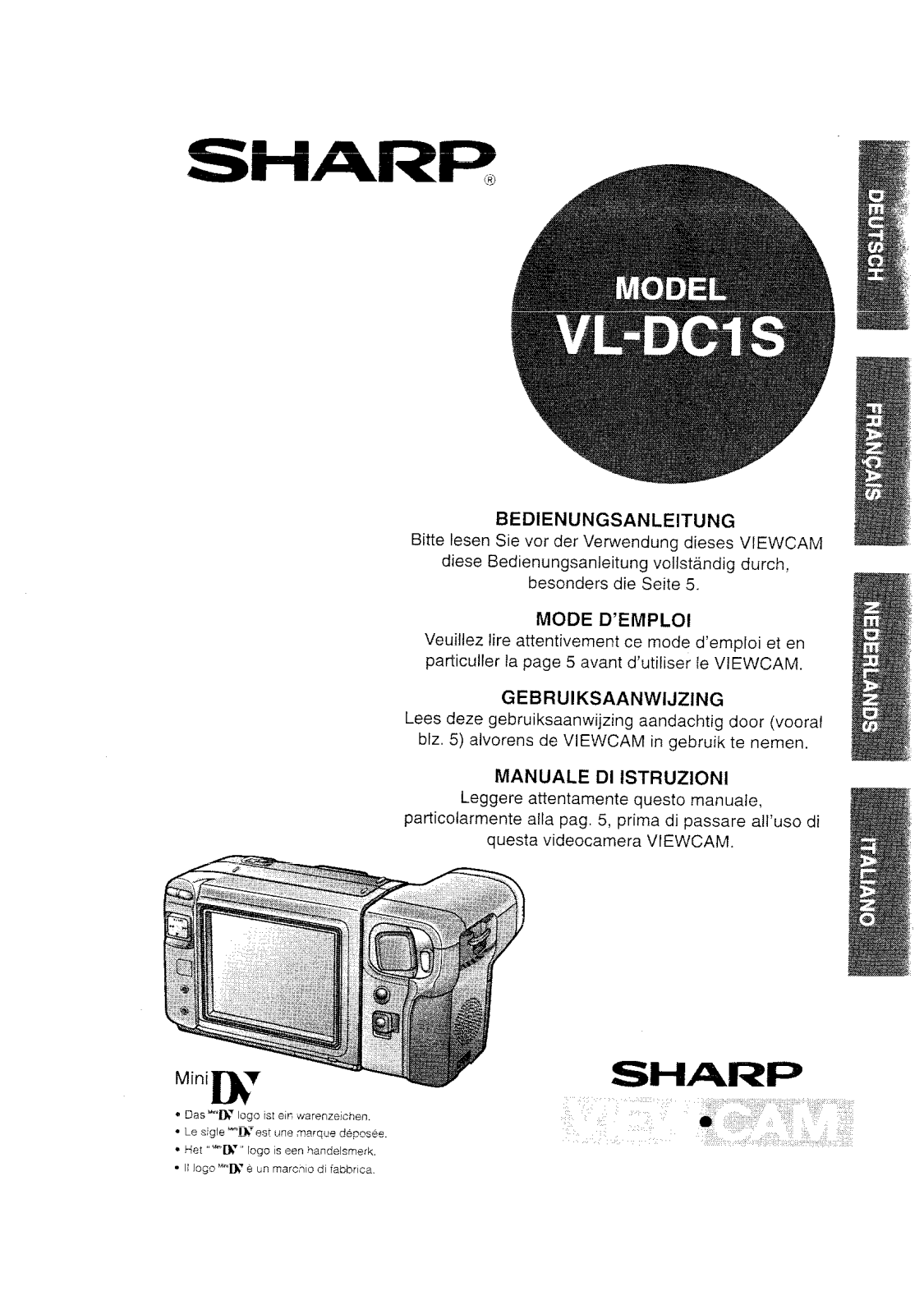 Sharp VL-DC1S User Manual