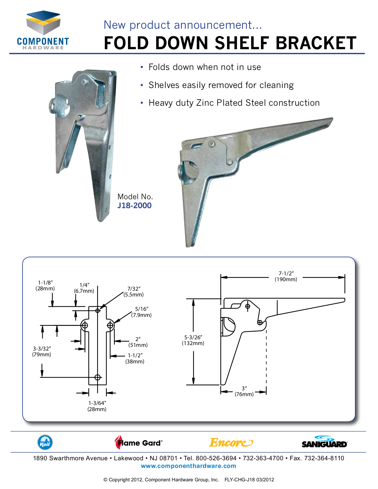 Component Hardware J18-2000 User Manual