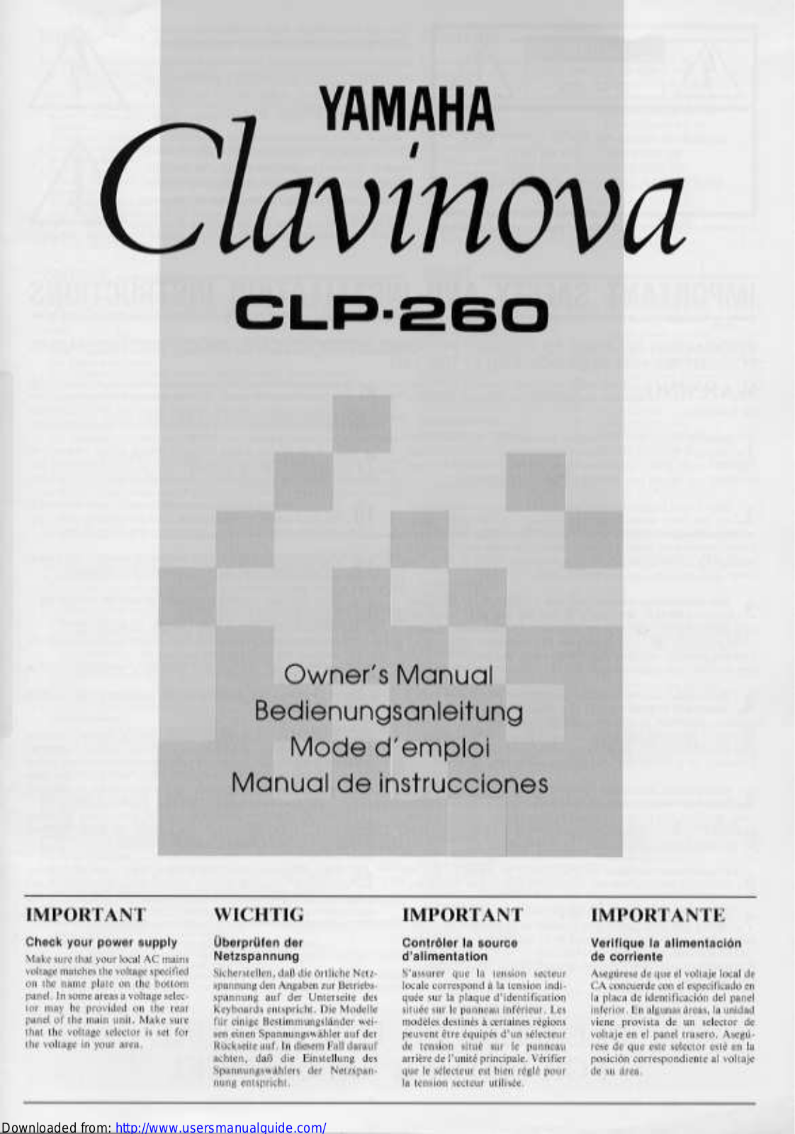 Yamaha Audio CLP-260 User Manual