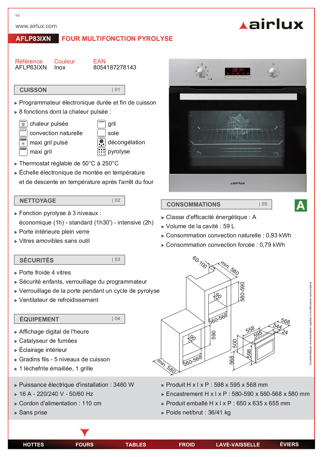 Airlux AFLP83IXN DATASHEET