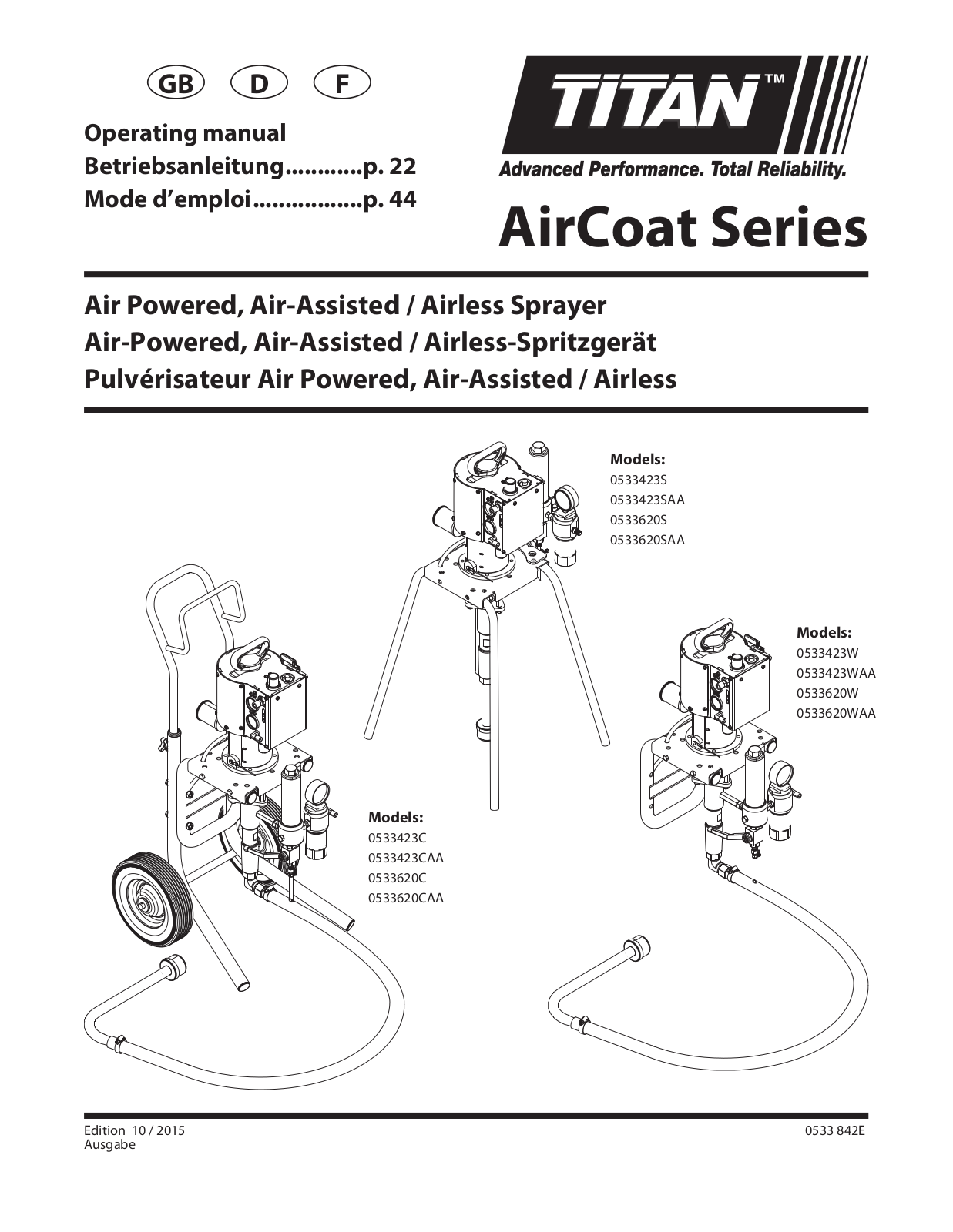 Titan 0533620SAA, 0533620WAA, 0533620S, 0533620W, 0533423CAA User Manual