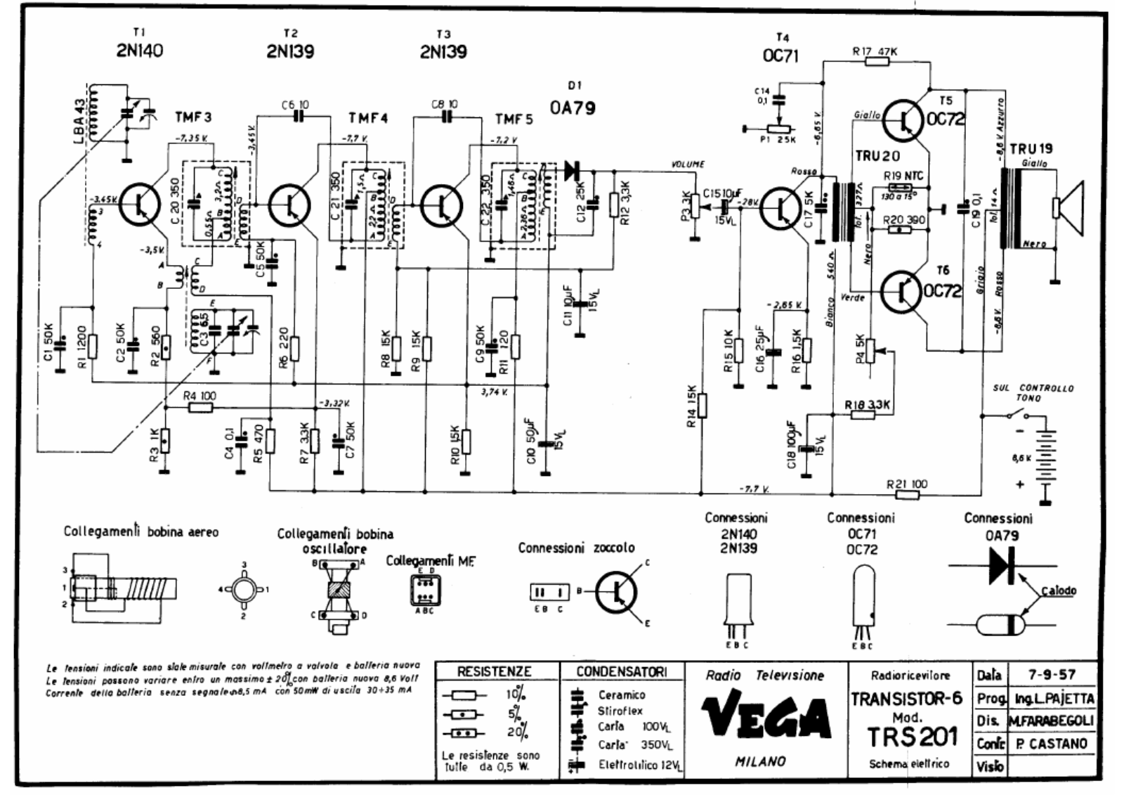 Vega trs201 schematic