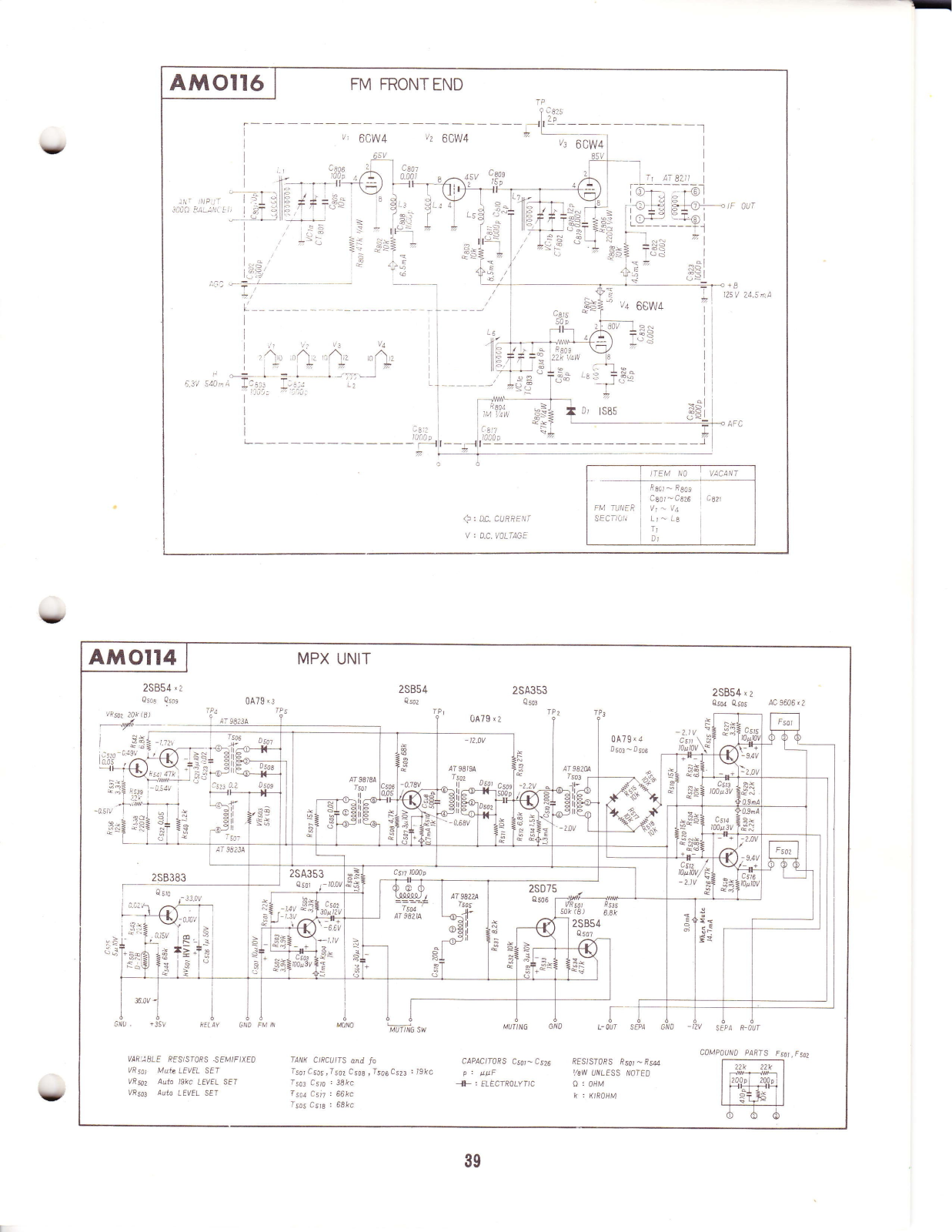 Pioneer AM-0116 Schematic