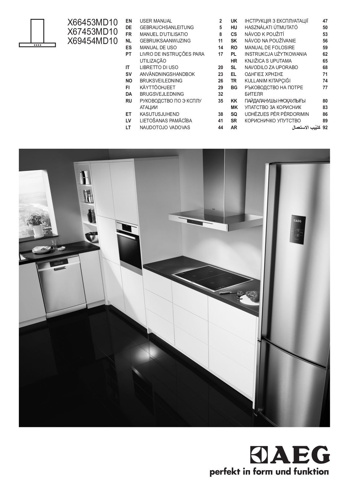 AEG X69454MD10 User Manual