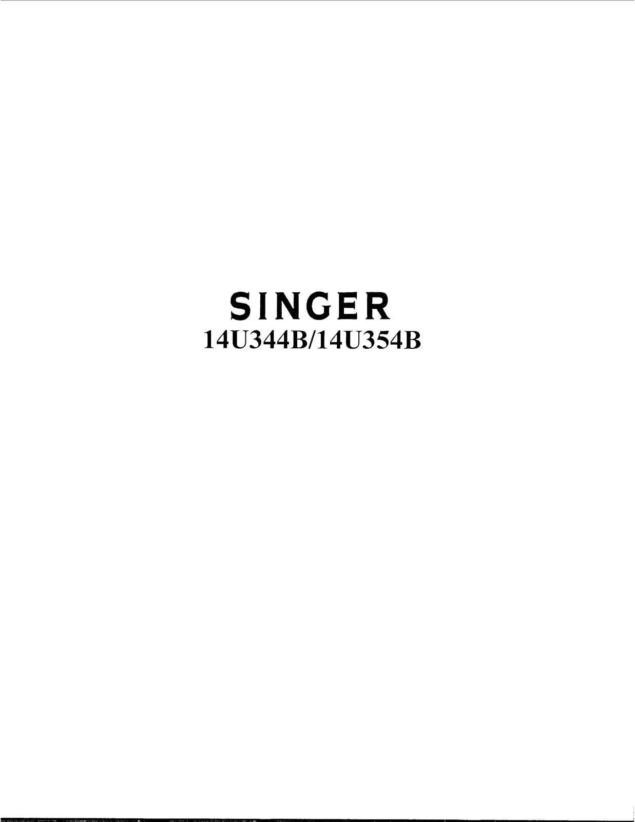 Singer 14u344b, 14U354B User Manual