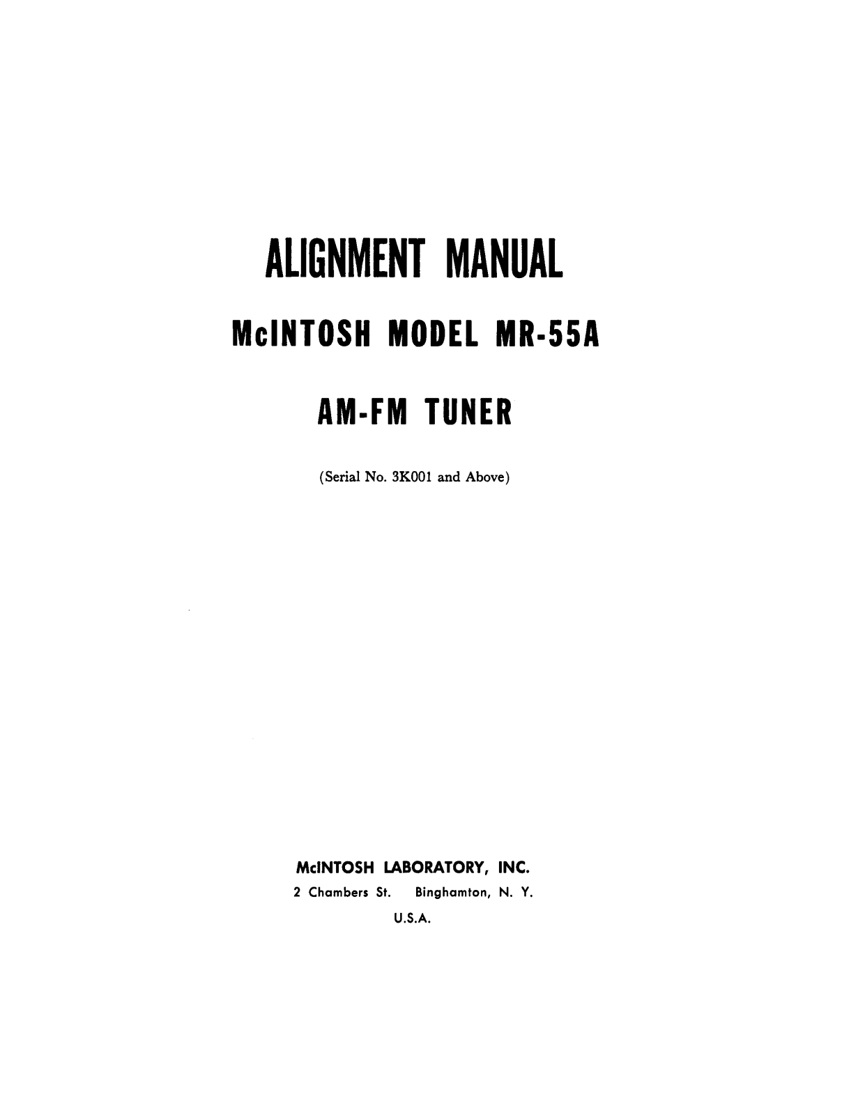 McIntosh MR-55A Schematic