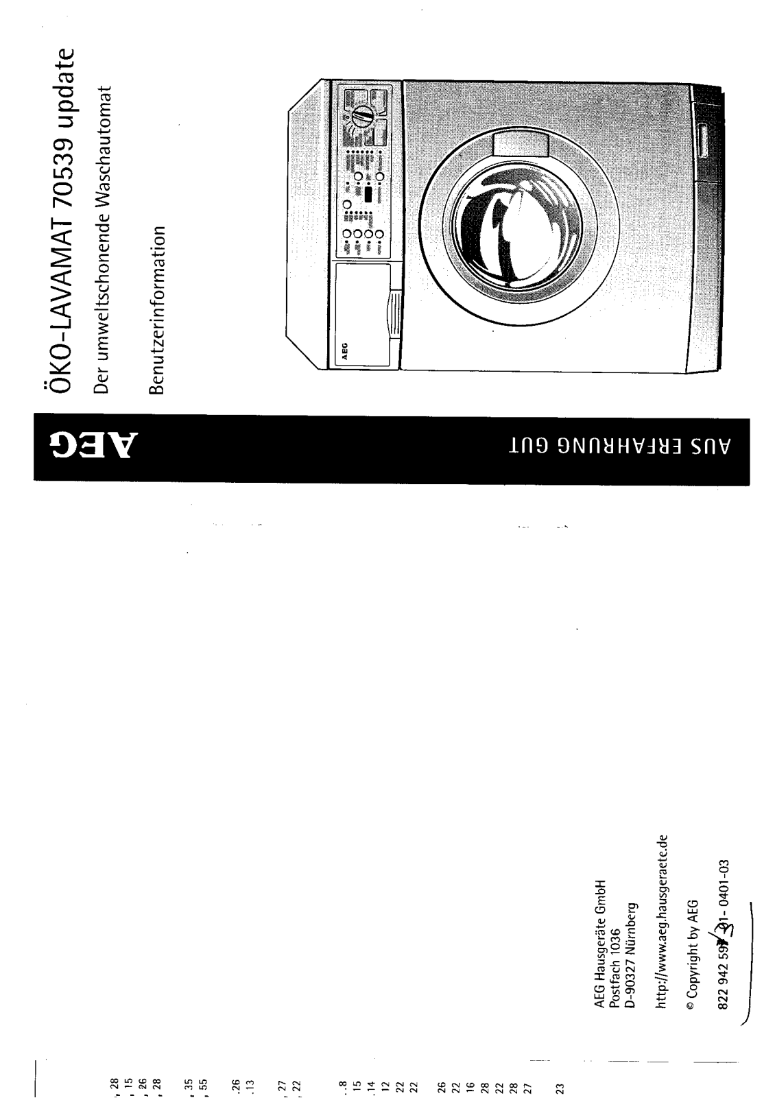 AEG LAVAMAT 70539 User Manual