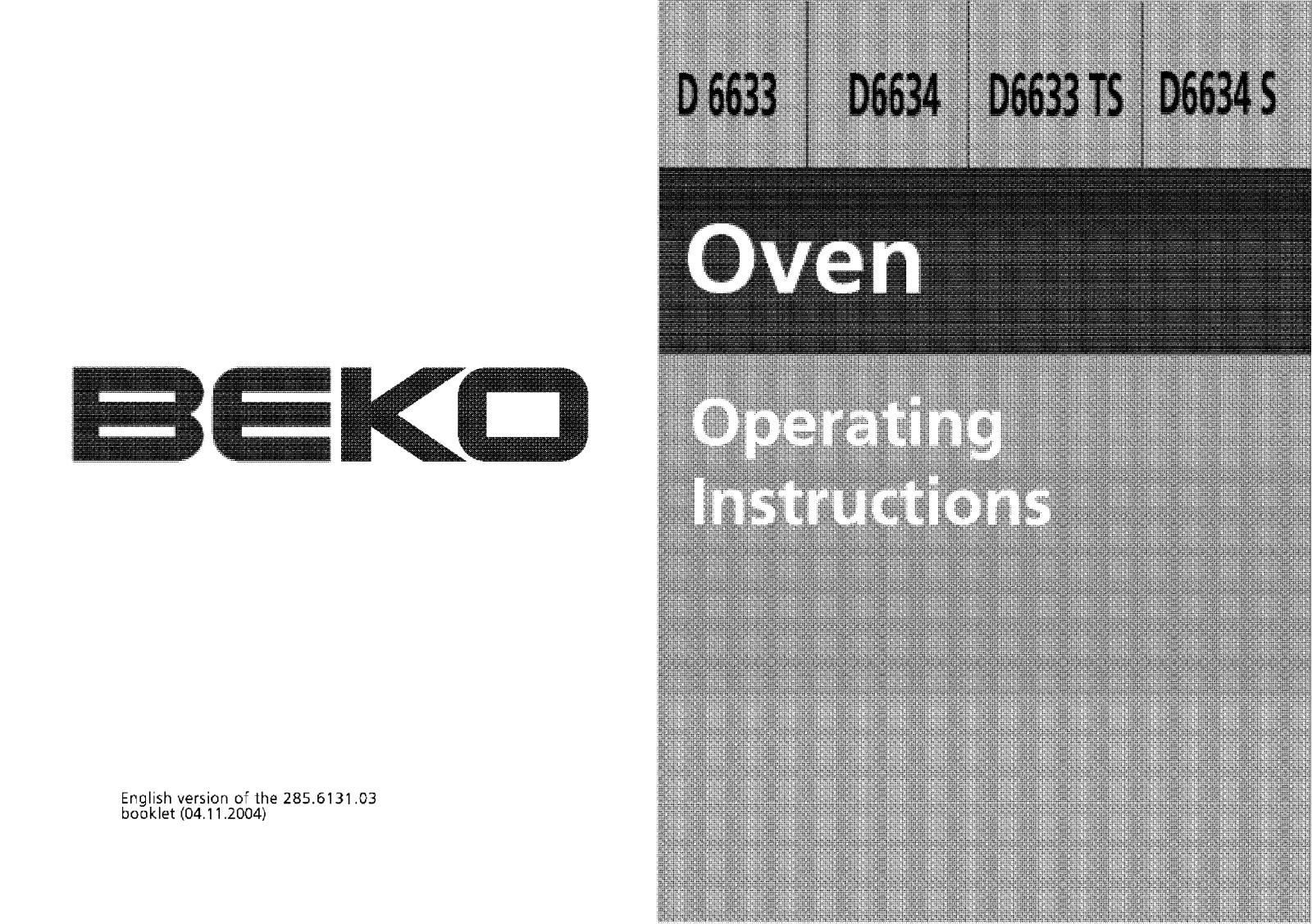 Beko D 6634 S User Manual