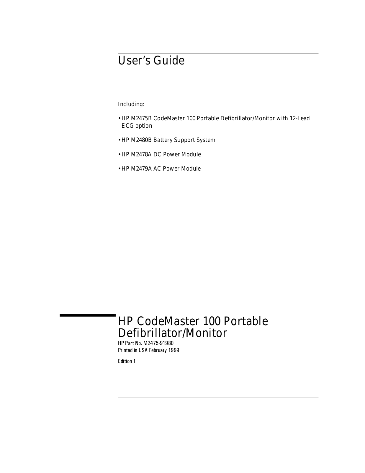 HP CodeMaster 100 User manual