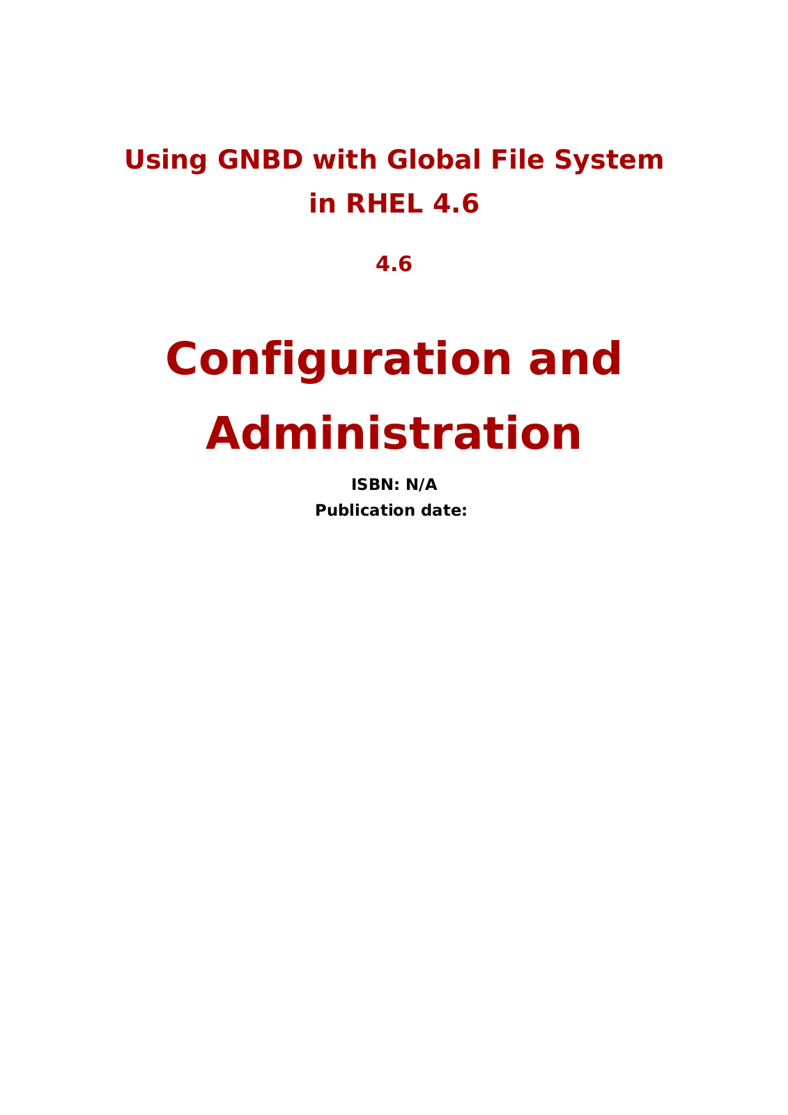 Redhat GNBD User Manual