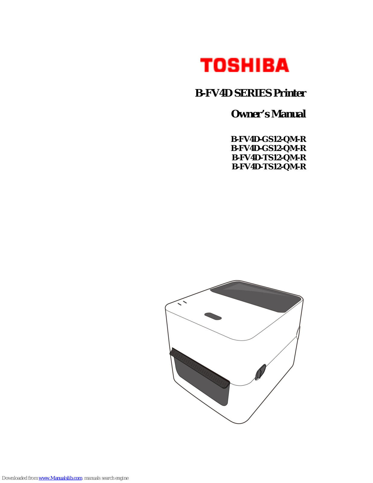 Toshiba B-FV4D-GS12-QM-R, B-FV4D-TS12-QM-R Owner's Manual