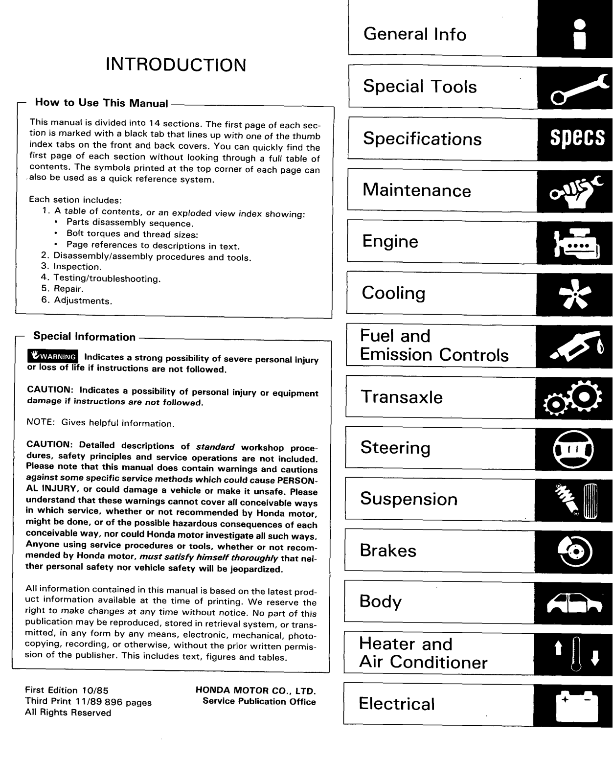 Honda Accord 1986-1989 User Manual - ManualMachine.com