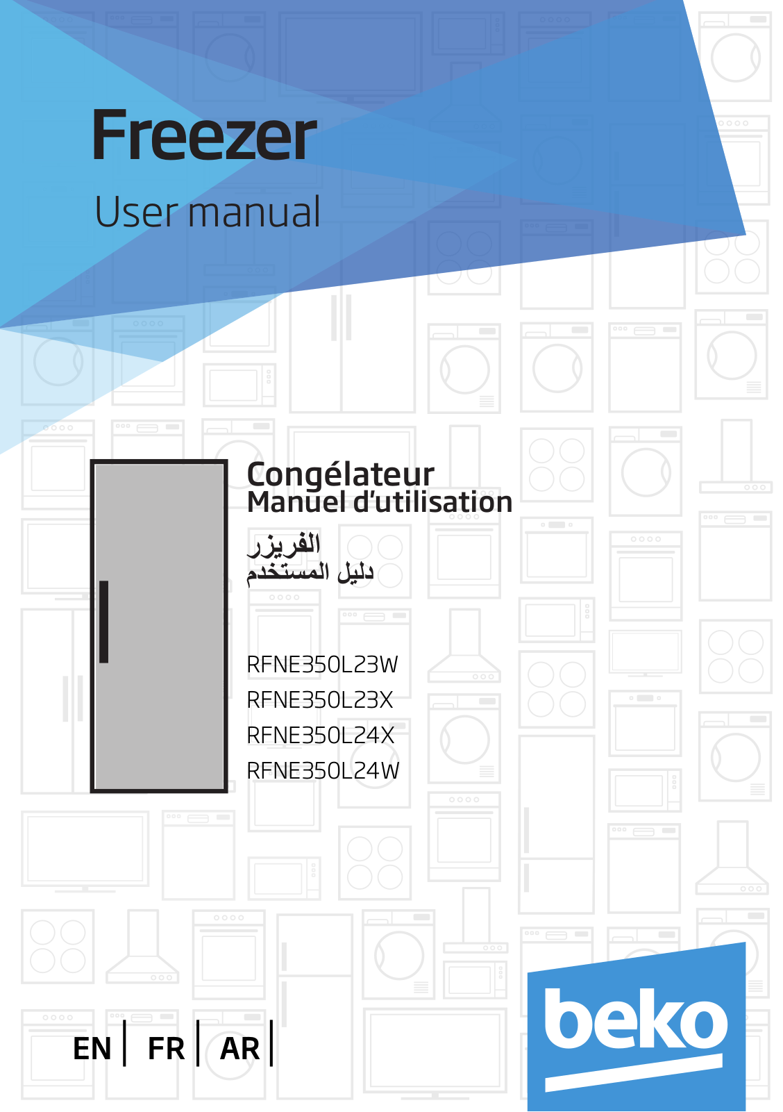 Beko RFNE350L23W, RFNE350L23X, RFNE350L24X, RFNE350L24W User manual