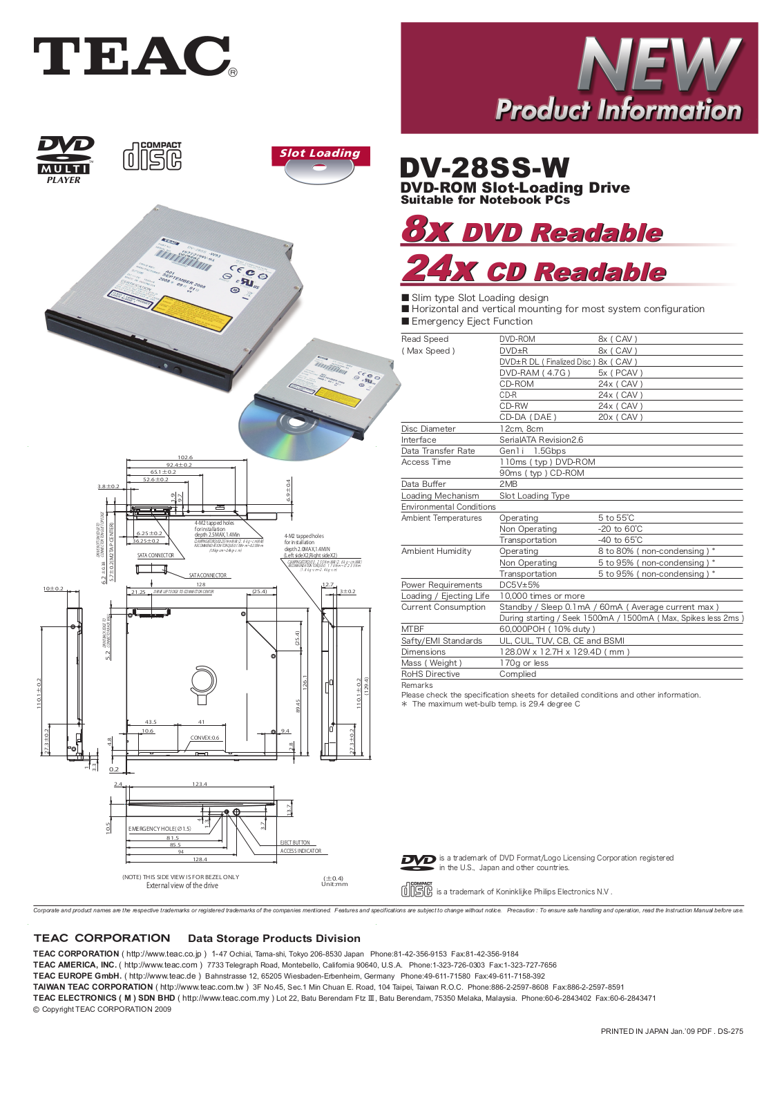 Teac DV-28SS-W User Manual