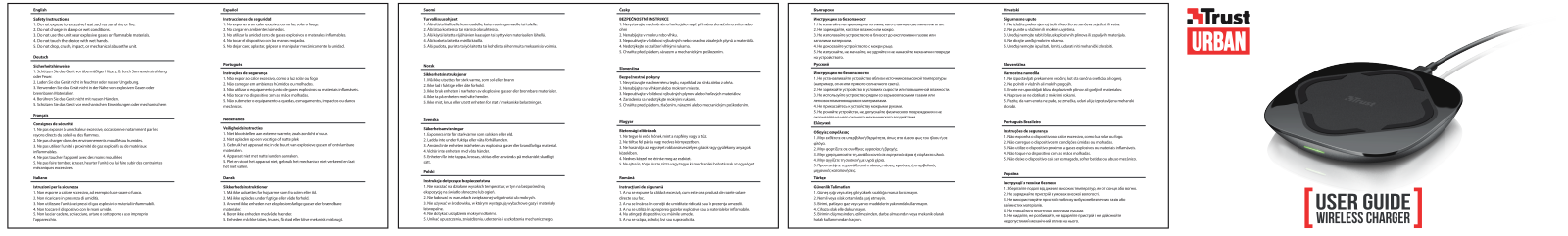 Trust CIT015 Qi Draadloze Oplader User manual