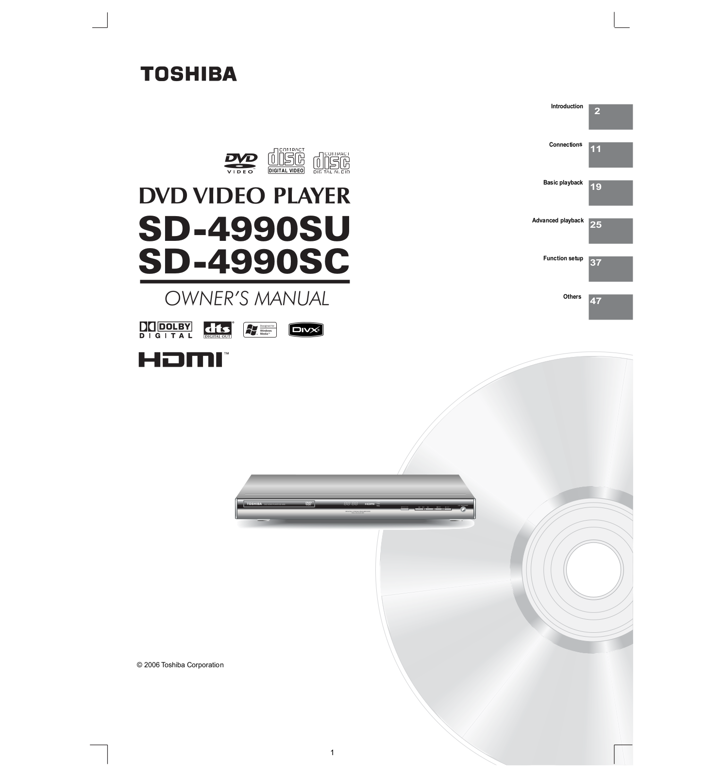 Toshiba SD-4990 Owners manual