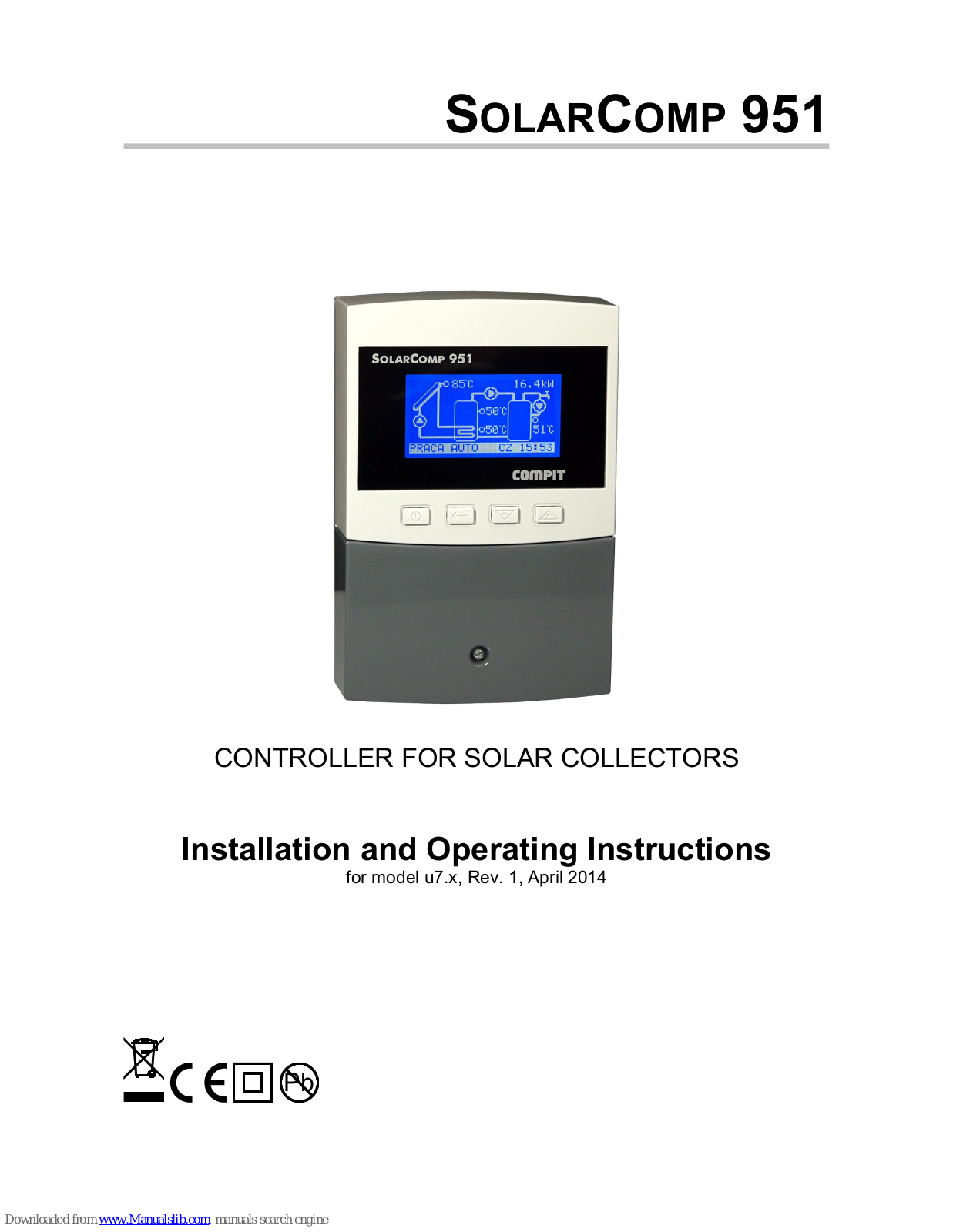 Compit SOLARCOMP 951 Installation And Operating Instructions Manual - ManualMachine.com