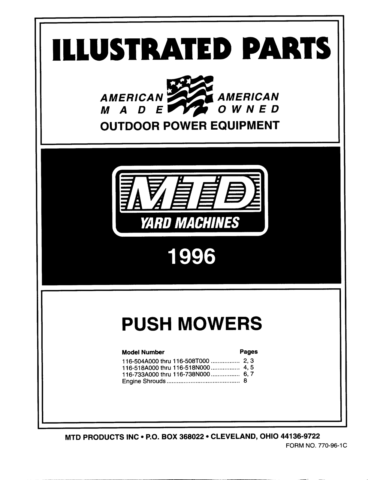 MTD 115-508T000, 116-504A000, 116-518A000, 116-518N000, 116-738N000 User Manual