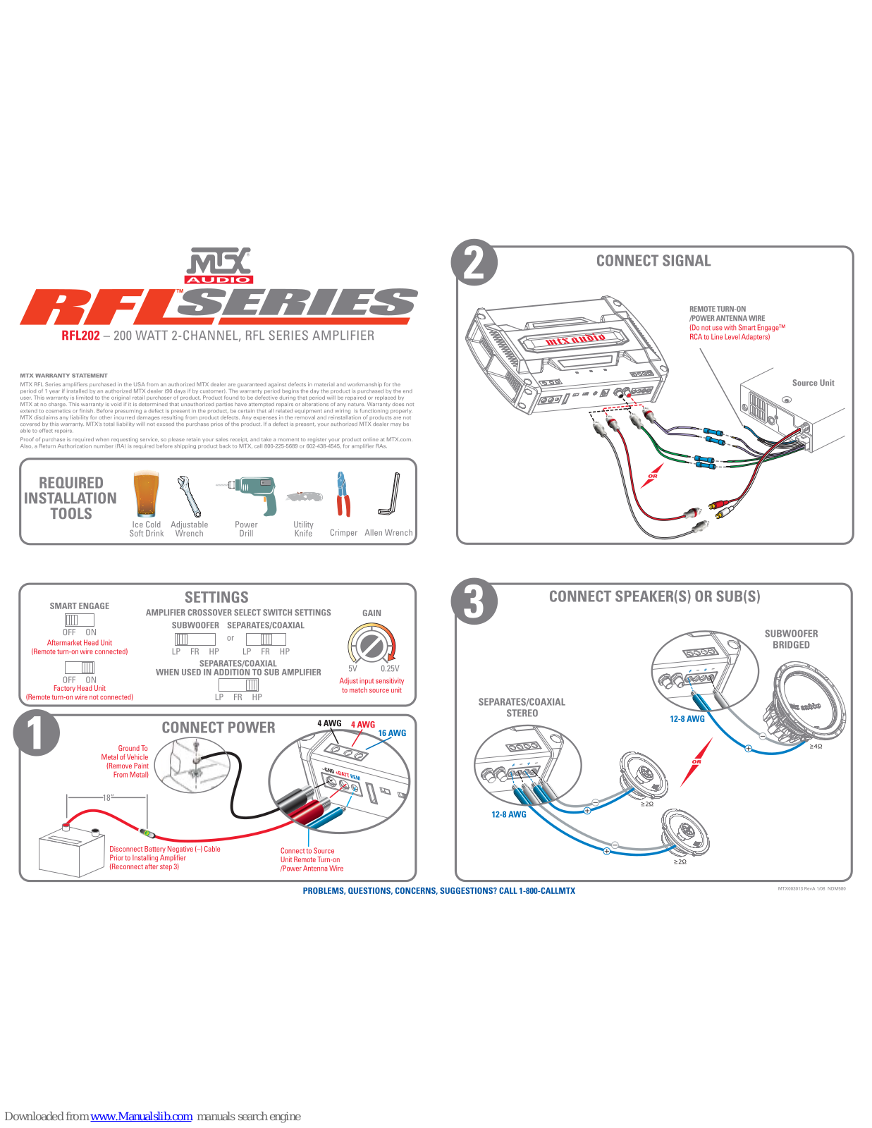 MTX RFL202 Connection Manual - ManualMachine.com