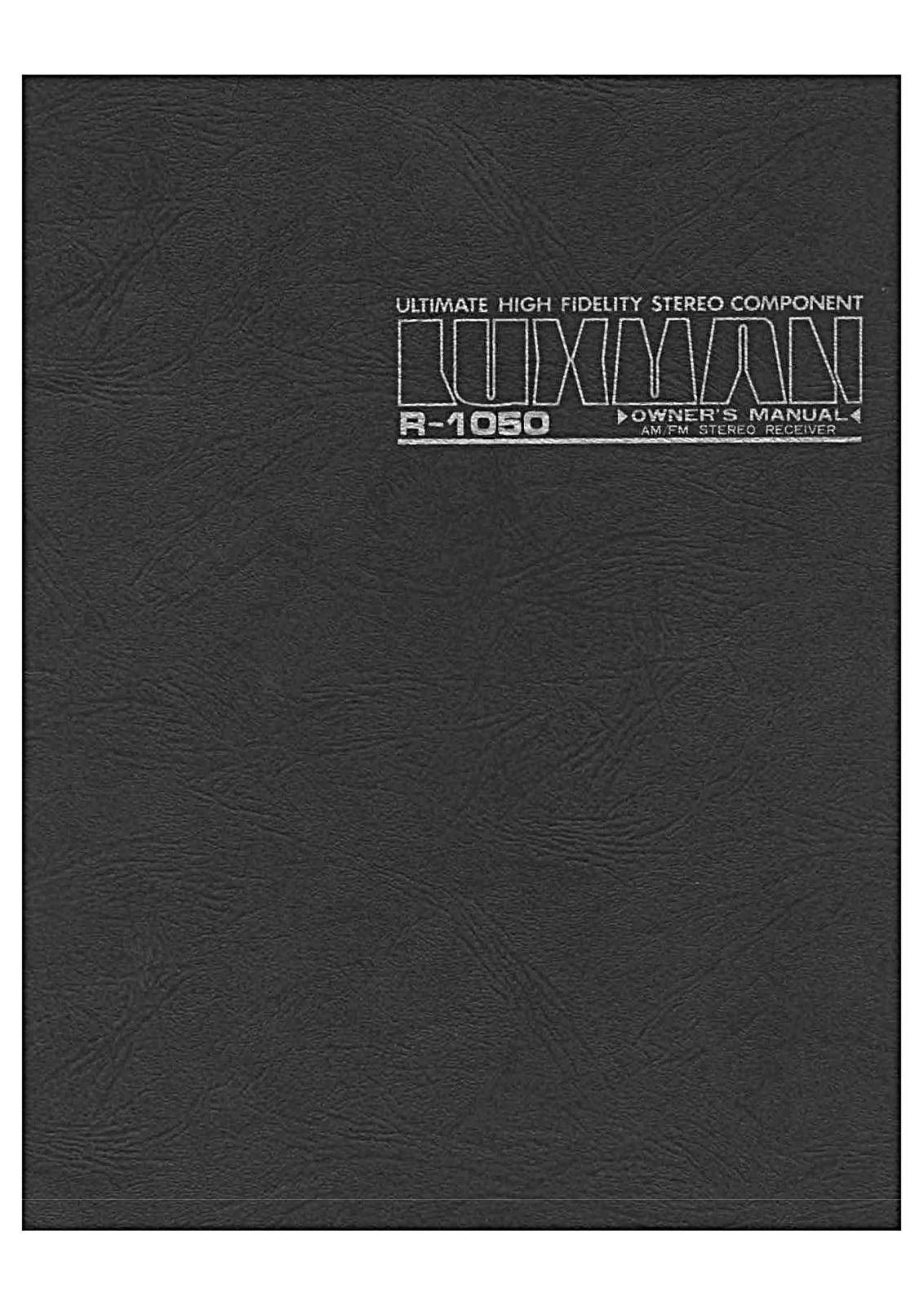 Luxman R-1050 Owners Manual