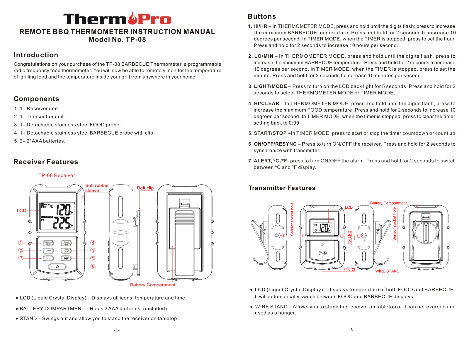 ECARE ELECTRONICS TP 08 User Manual