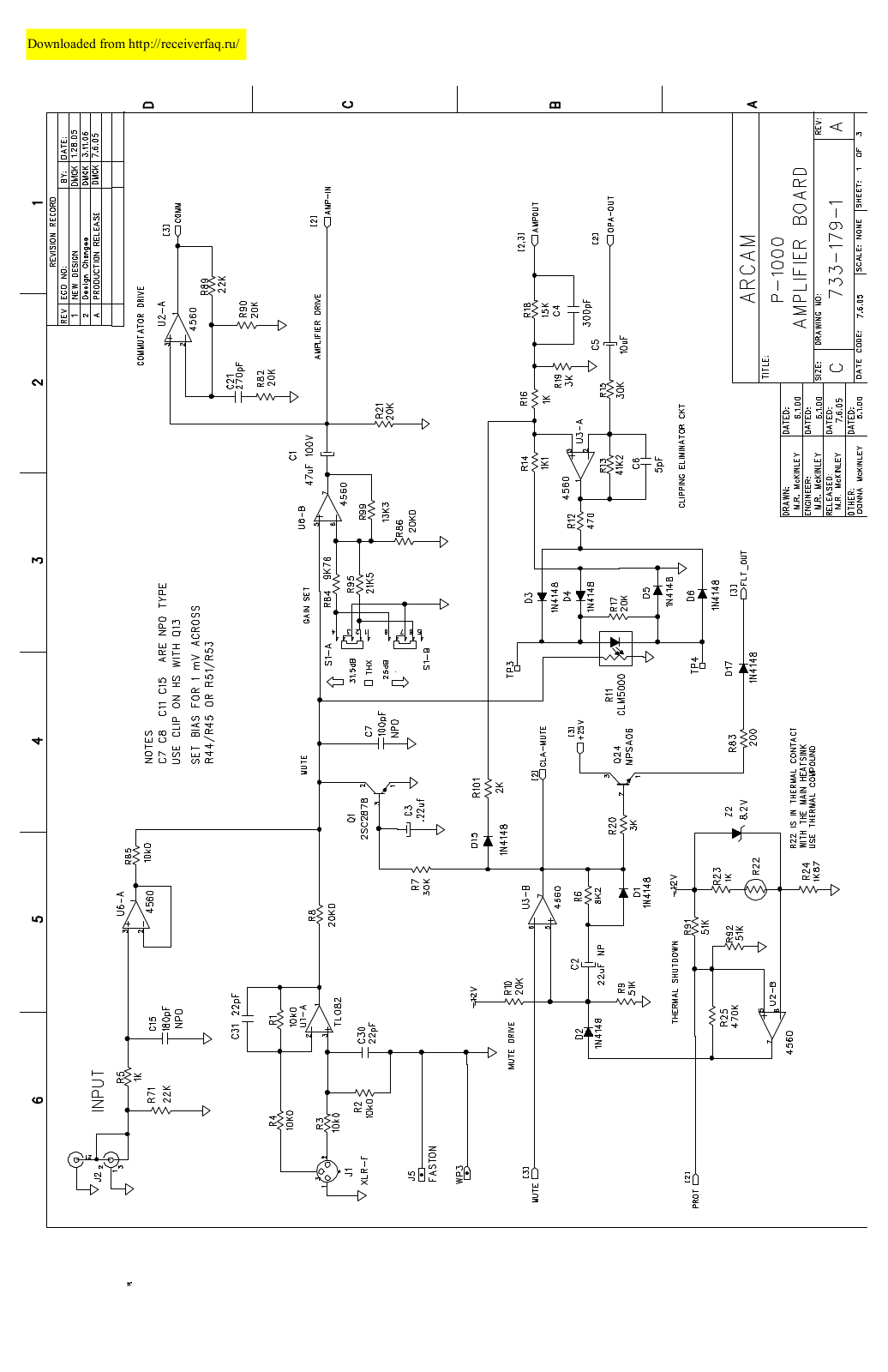 Arcam Diva P-1000 Schematic