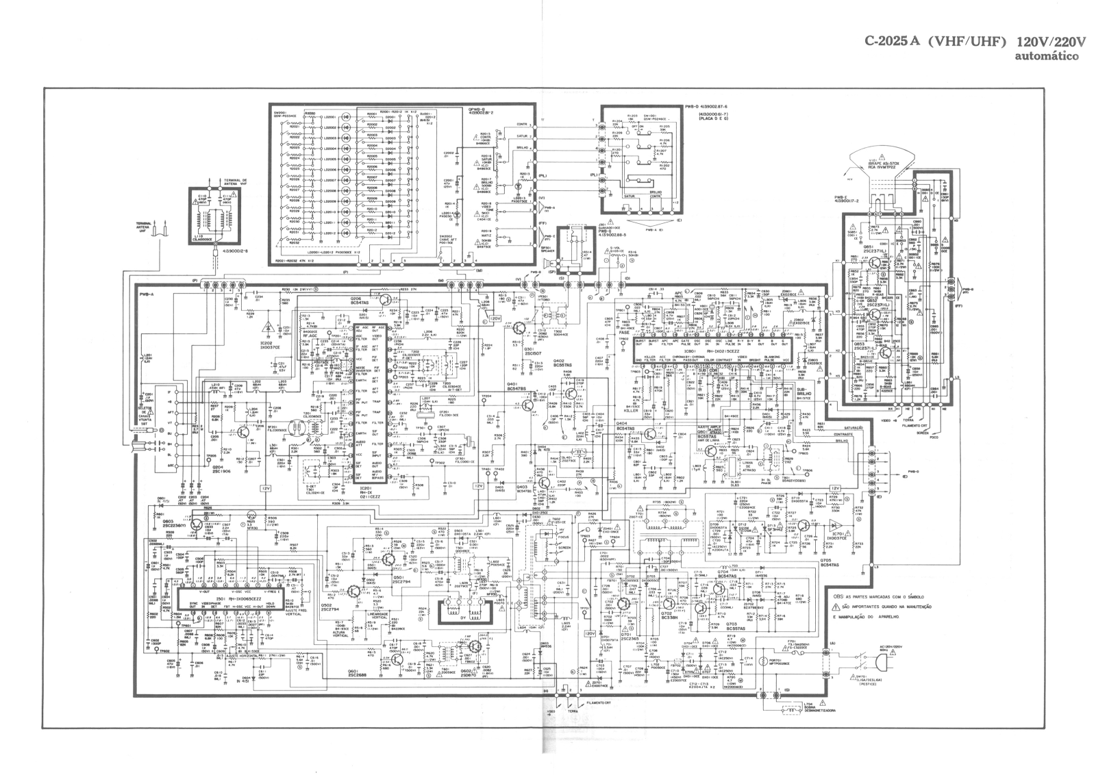 Sharp TVC-2025A Schematic