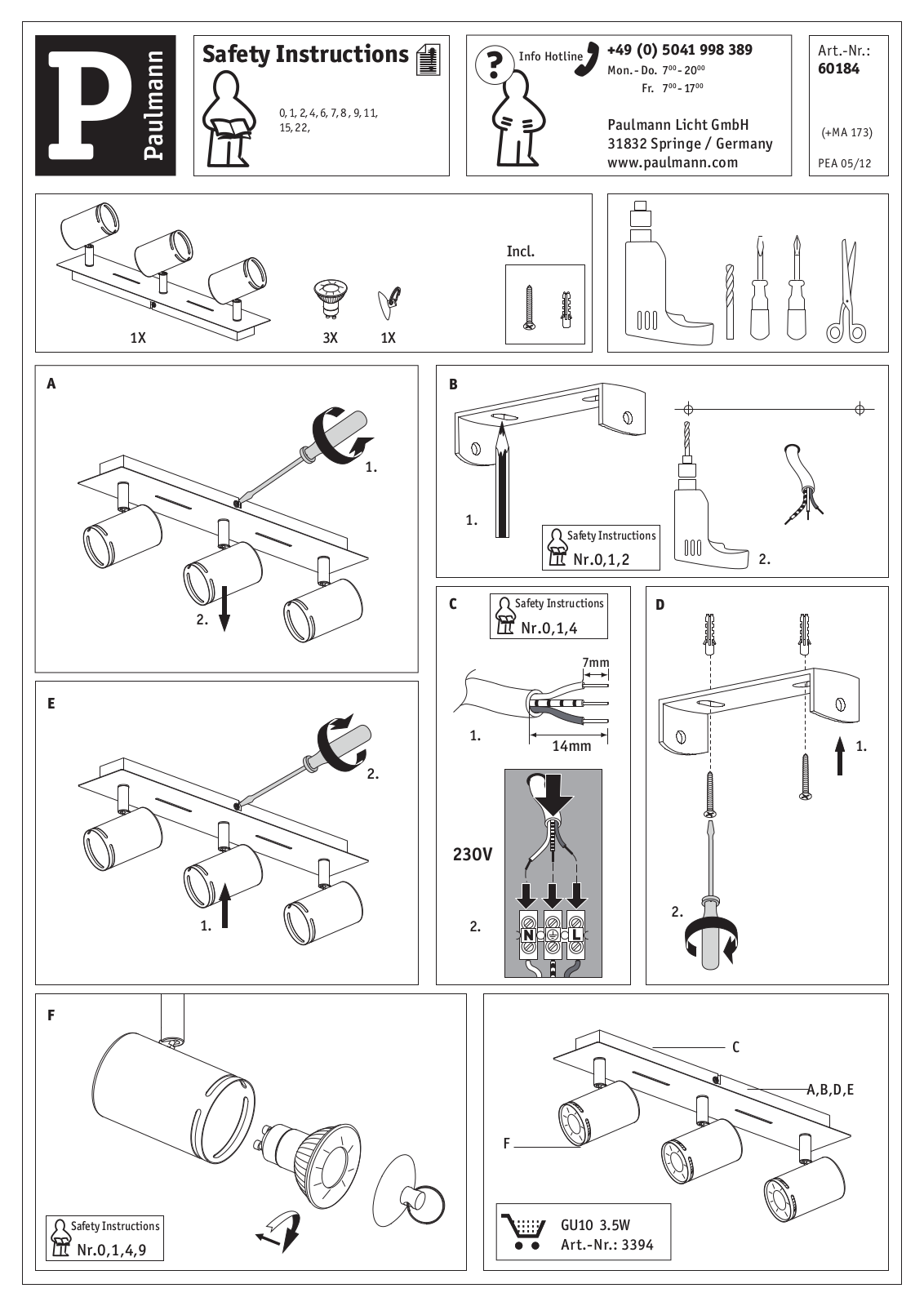 Paulmann 60184 Safety instructions - ManualMachine.com