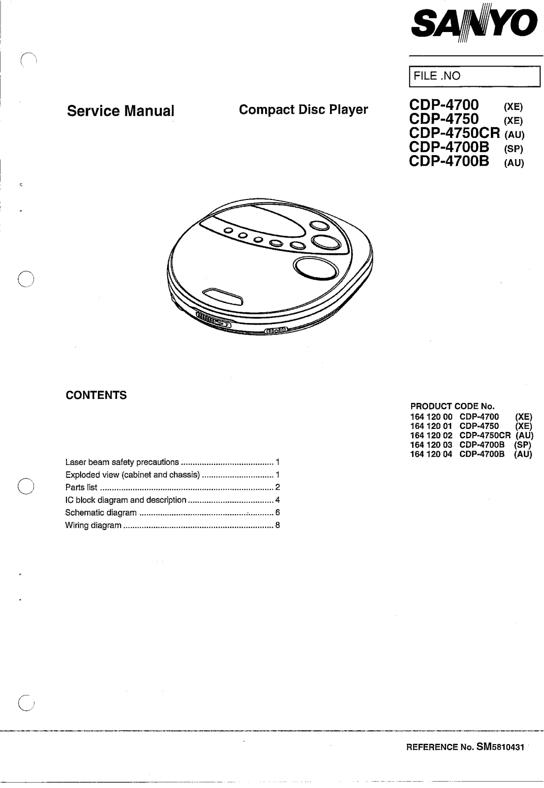 SONY CDP 4700, CDP4750, CDP4750CR Service Manual