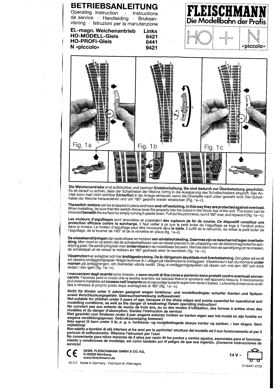 Fleischmann 6421, 6441, 9421 User guide