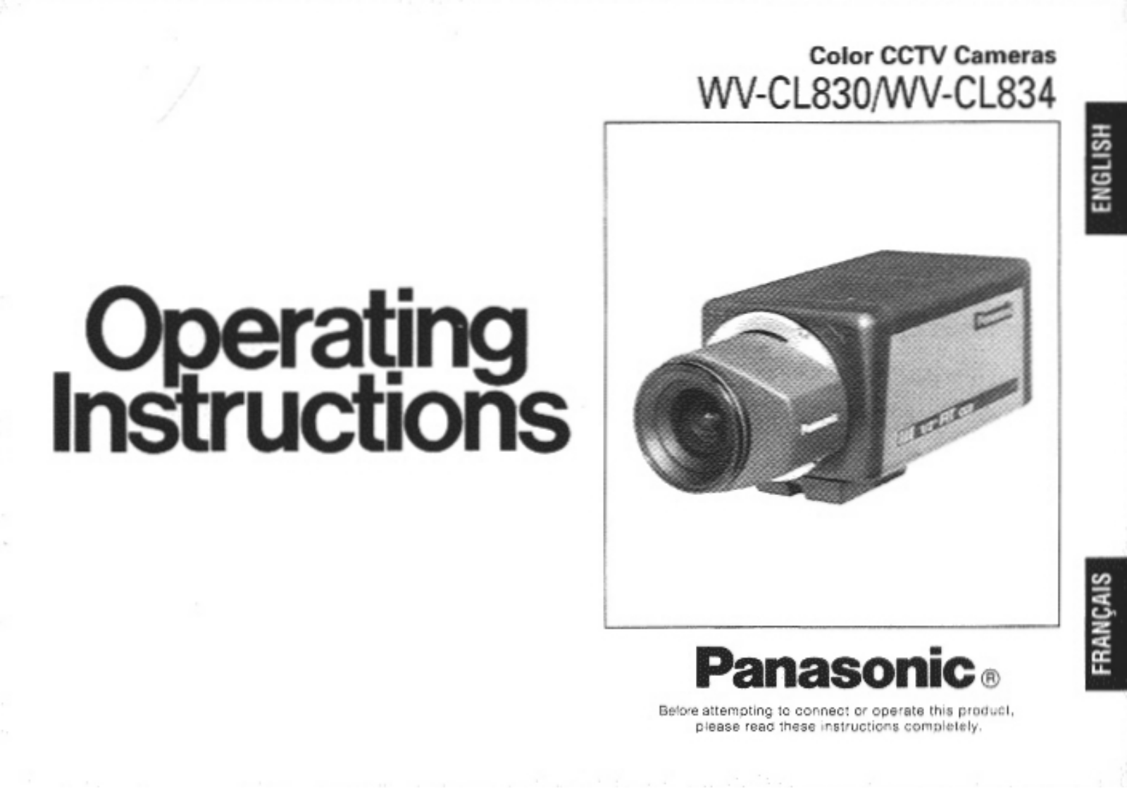 Panasonic WV-CL830, WV-CL834 User Manual