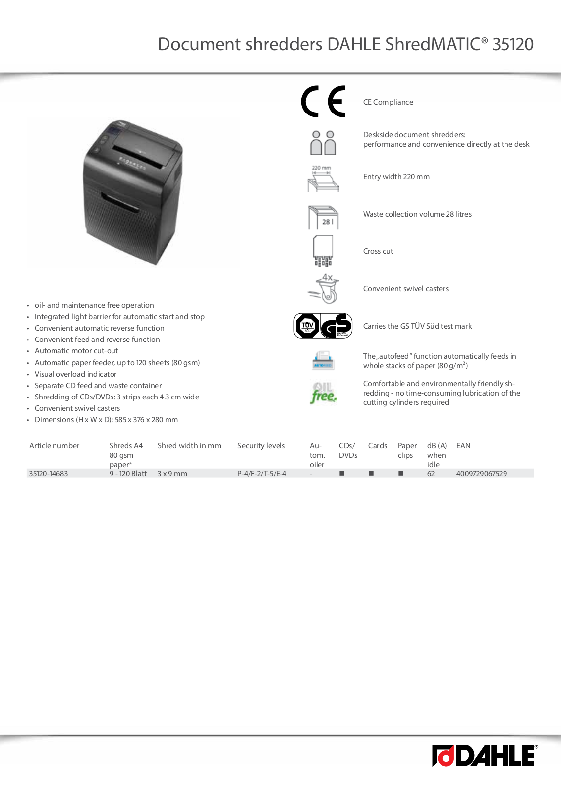 Dahle 35120 User Manual