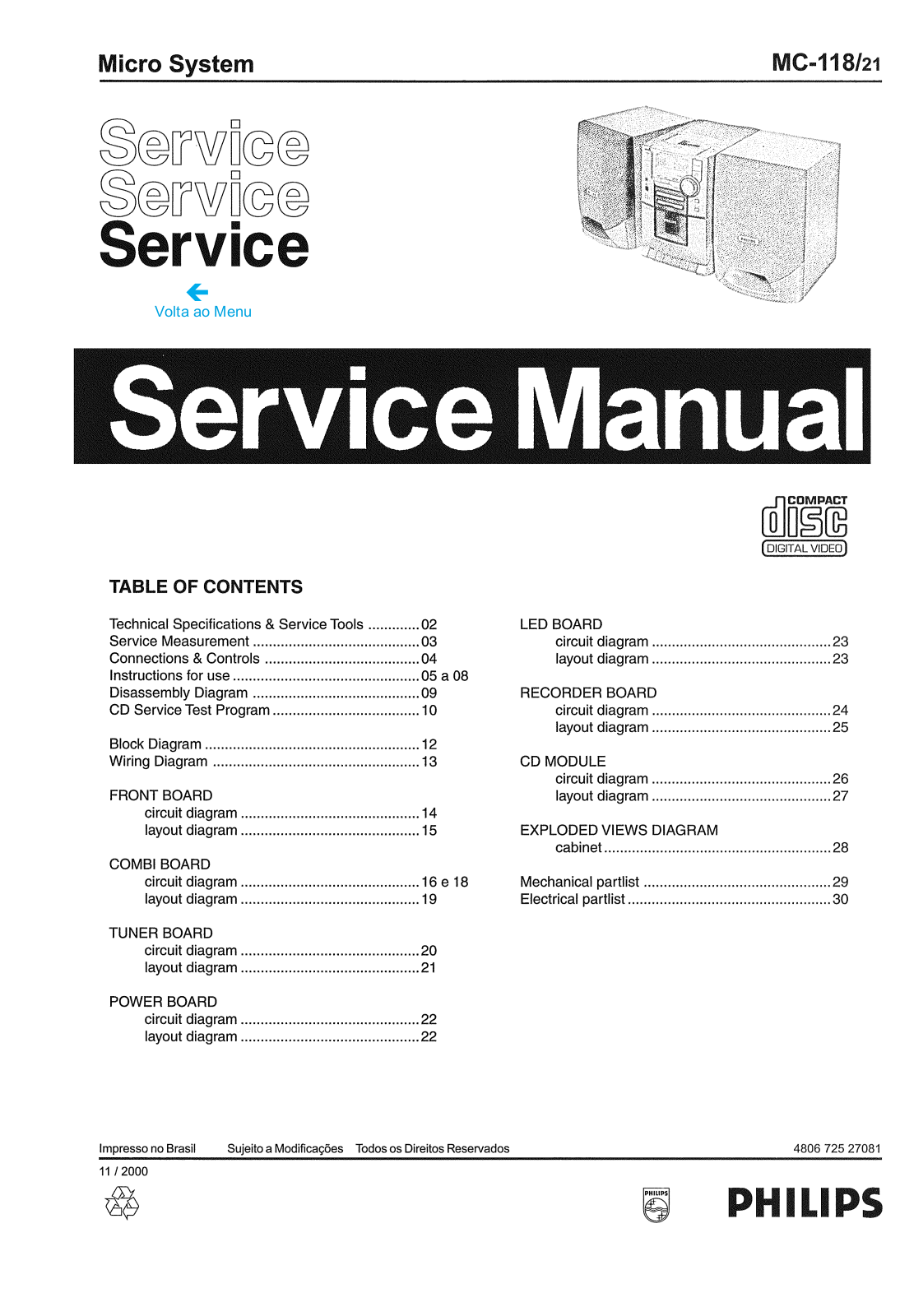 Philips MC-118 Service manual