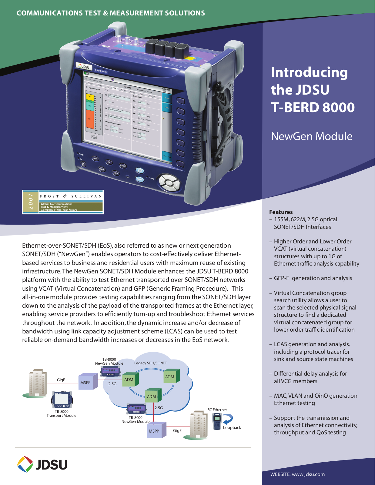 JDS Uniphase T-BERD 8000 User Manual