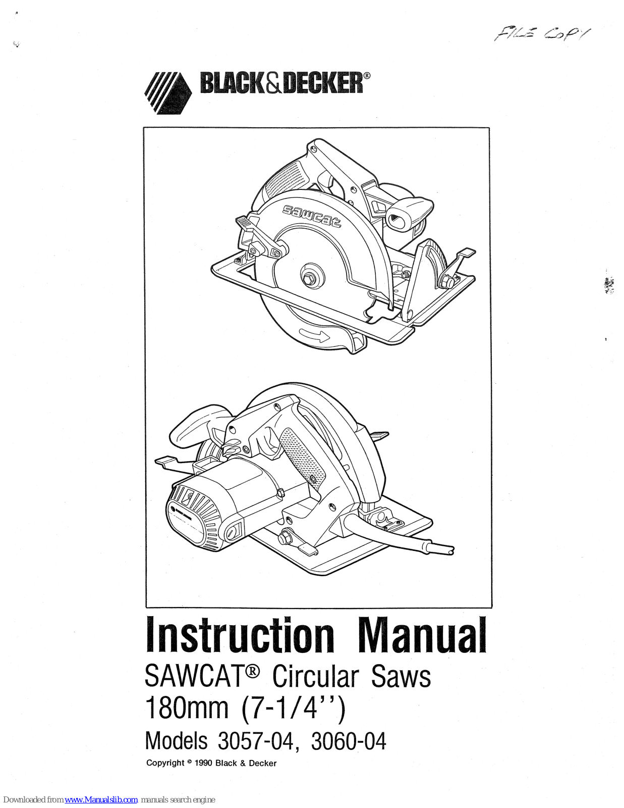 Black & Decker 3057-04, 3060-04 Instruction Manual