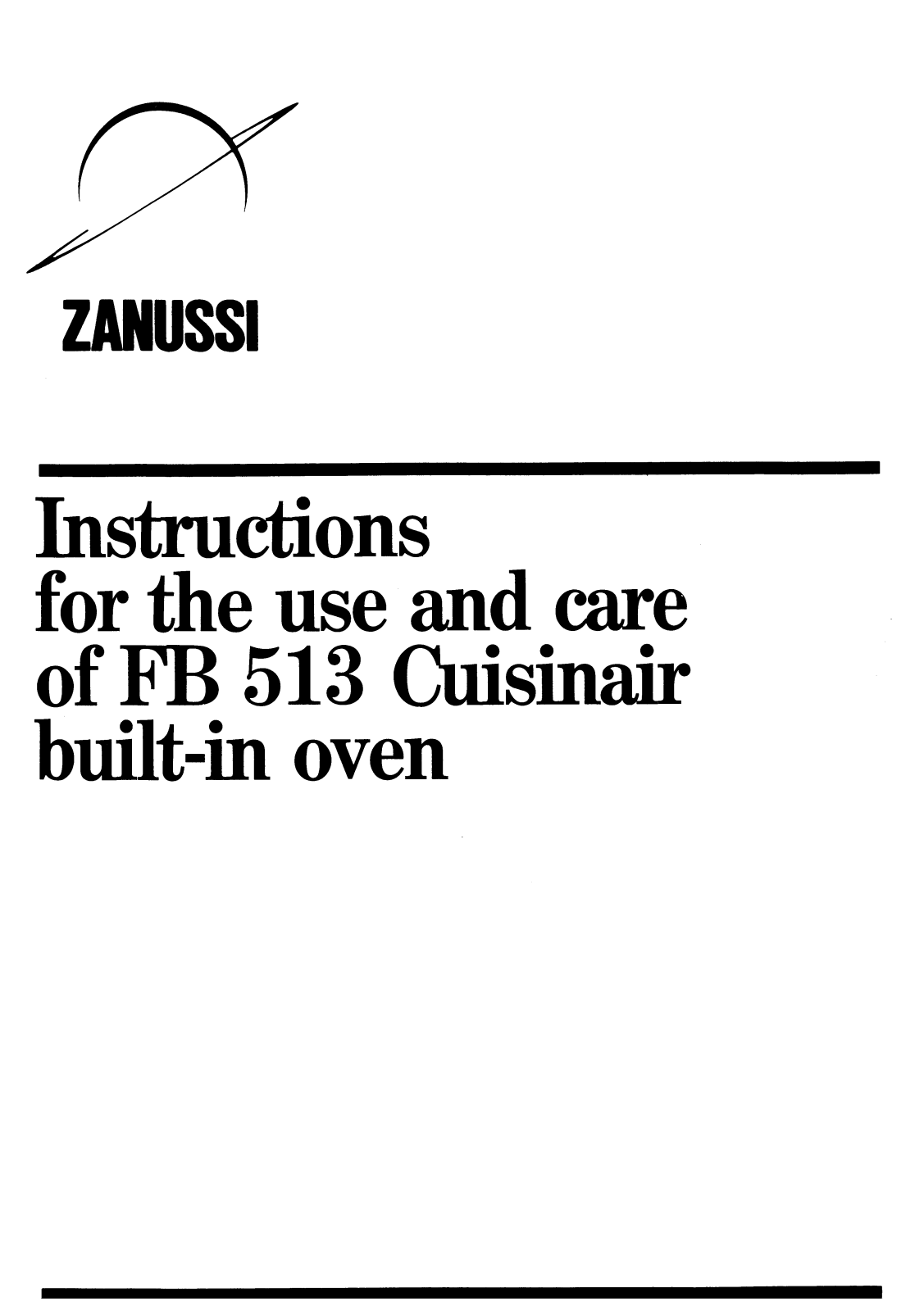 Zanussi FB513 User Manual