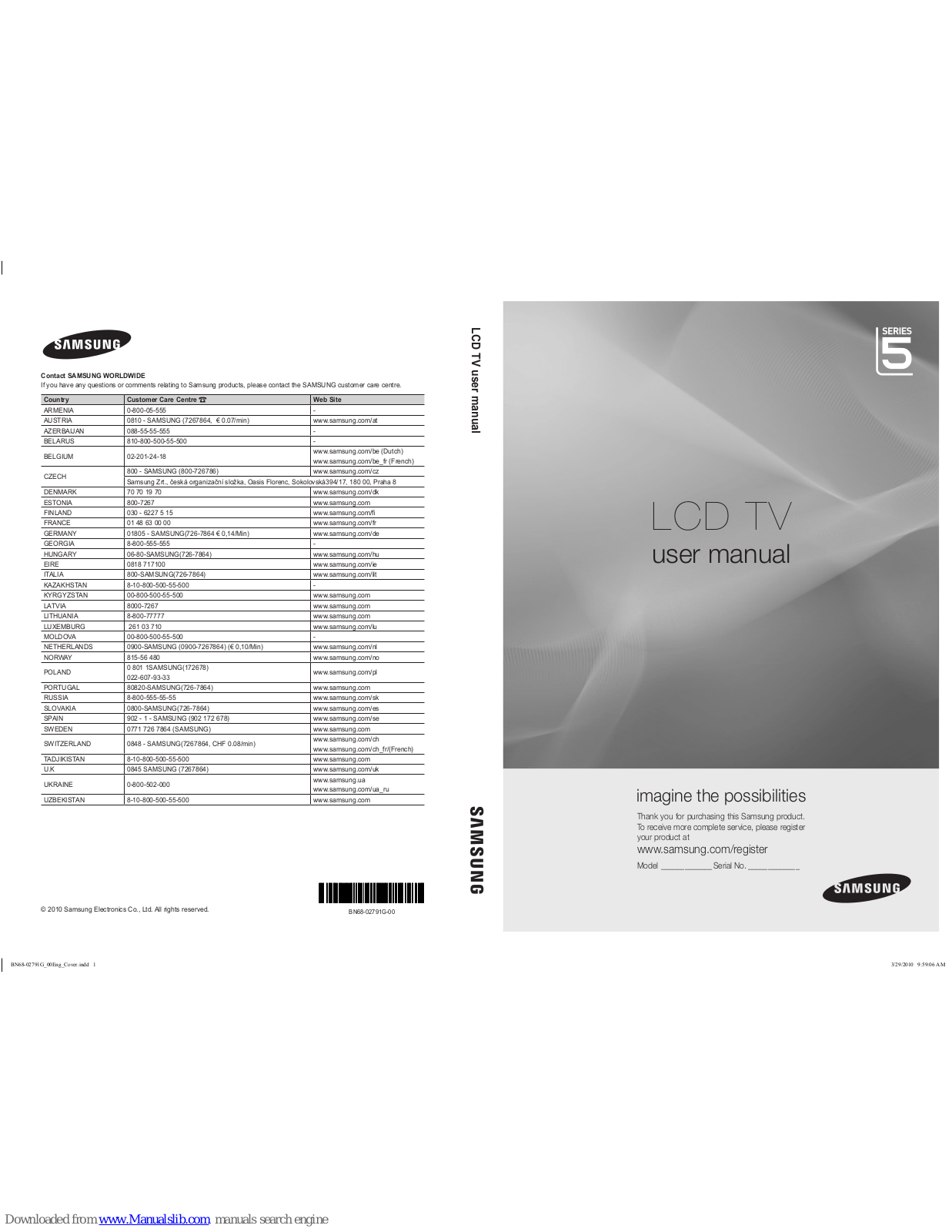 Samsung LE32C570, LE37C570, LE40C570, LE46C570 User Manual