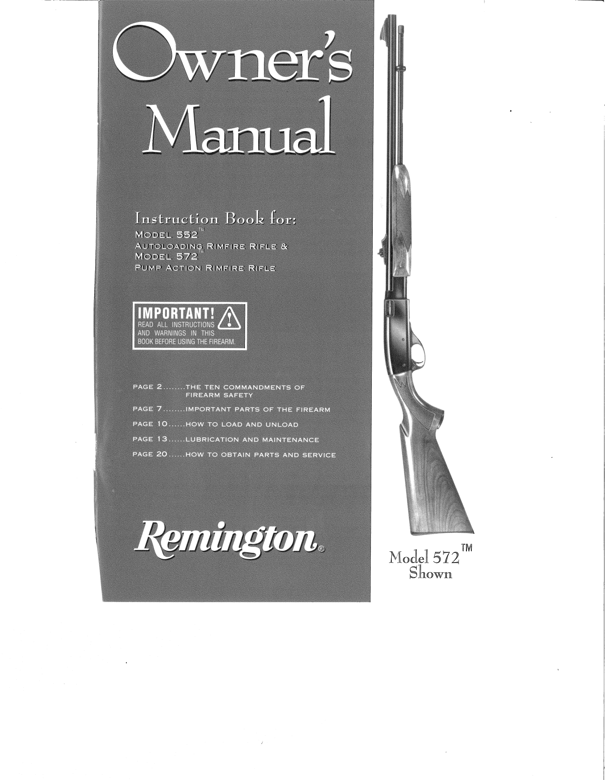 Remington 572, 552 Manual