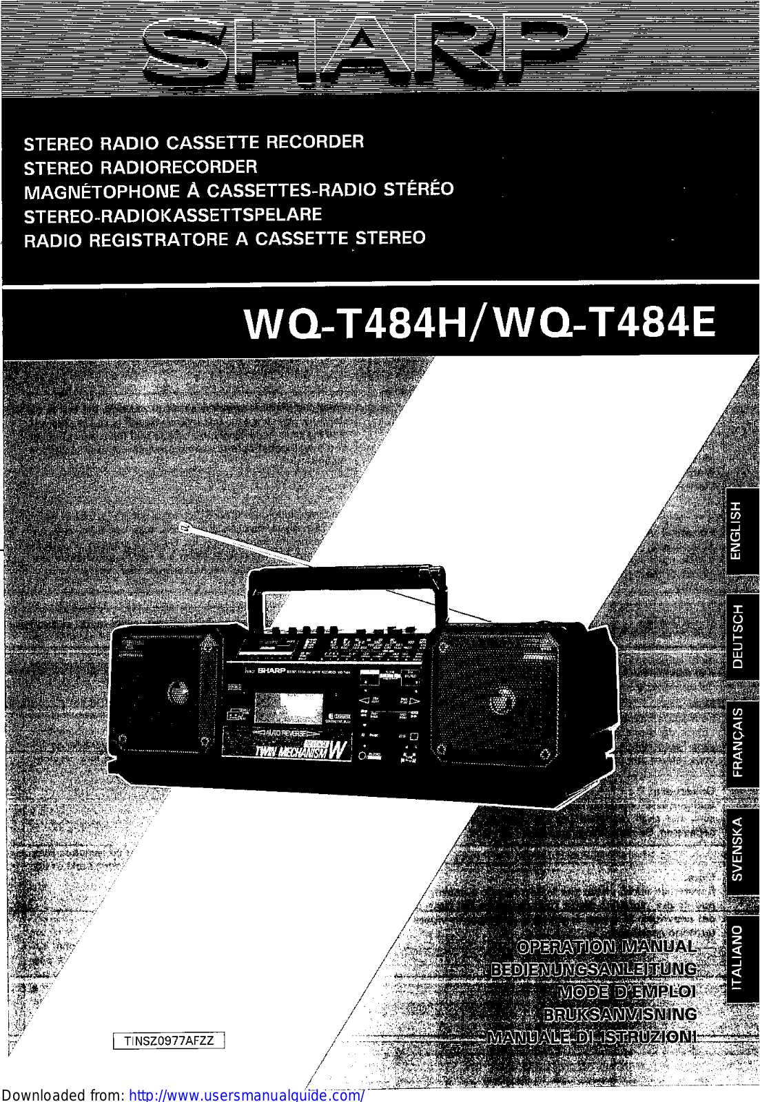 SHARP WQ-T484E/H User Manual