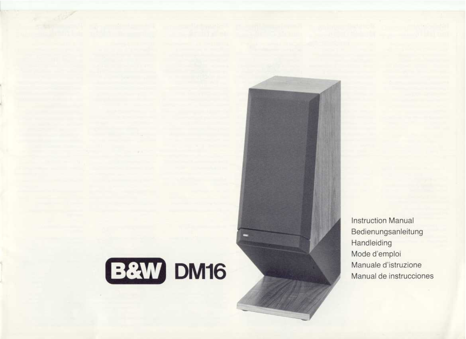 Bowers and Wilkins DM-16 Owners manual