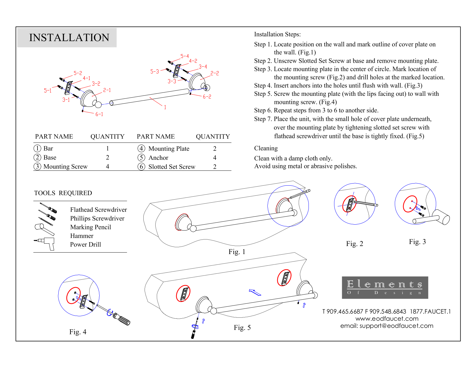 Elements of Design EDE1282 Installation Instructions