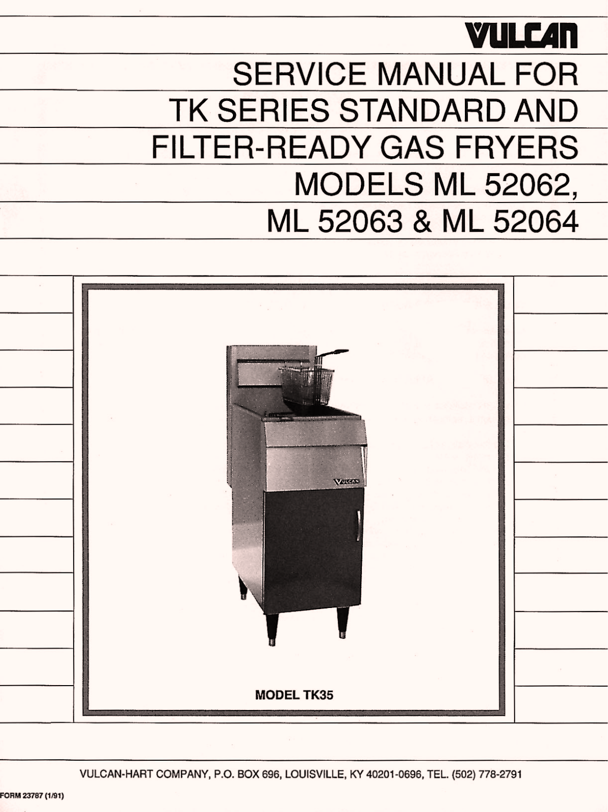 Vulcan Hart TK35 SERVICE MANUAL