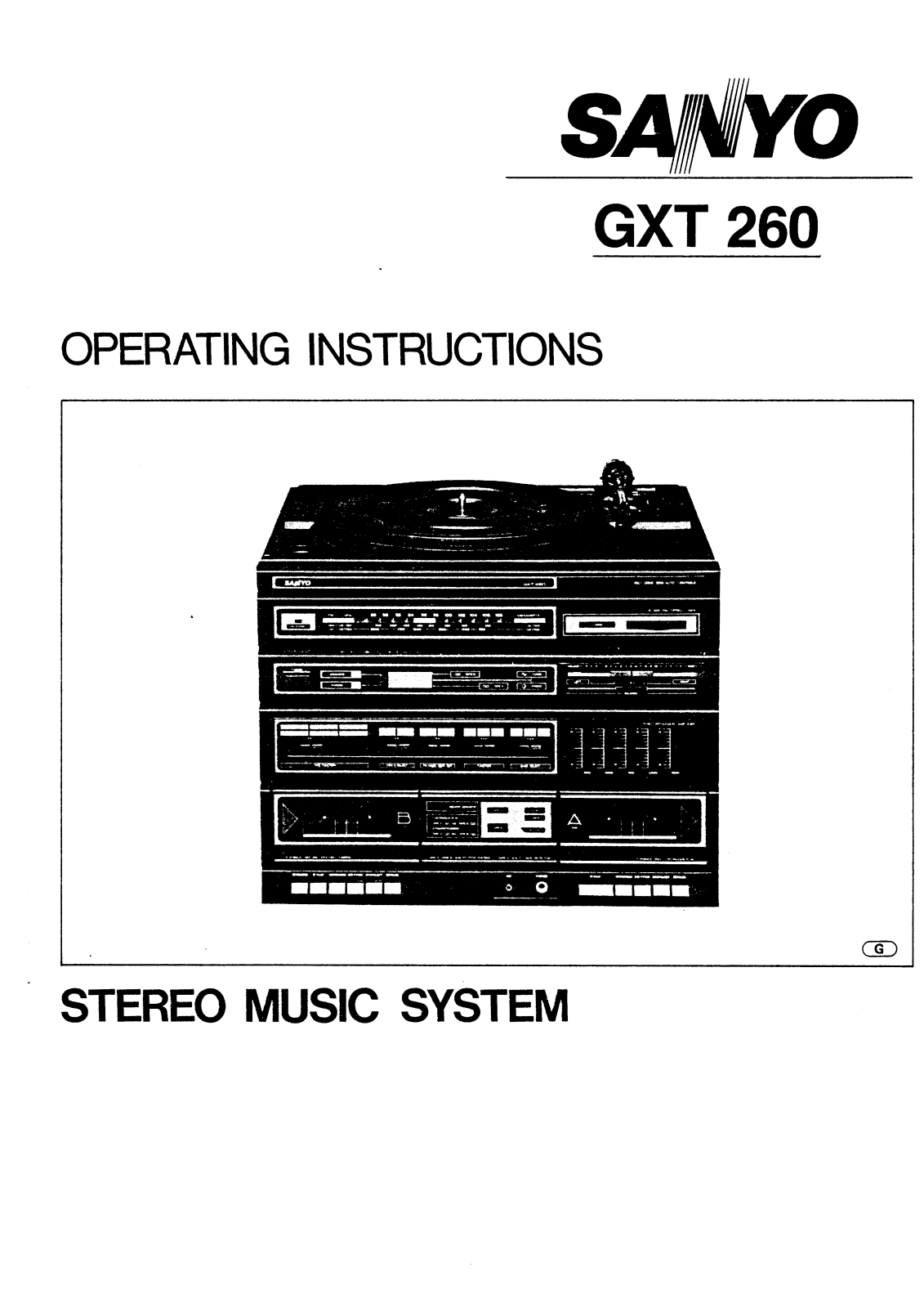 Sanyo GXT 260 Instruction Manual