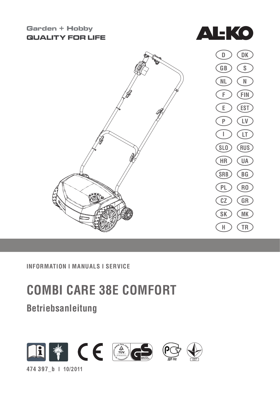 Al-ko Comfort 38 E Combi Care User Manual