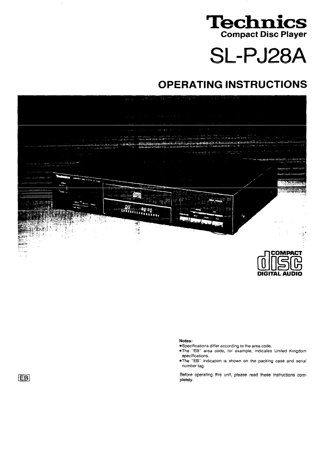 Panasonic SL-PJ28A User Manual