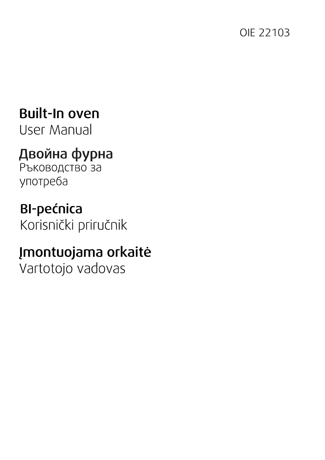 Beko OIE22103 User manual