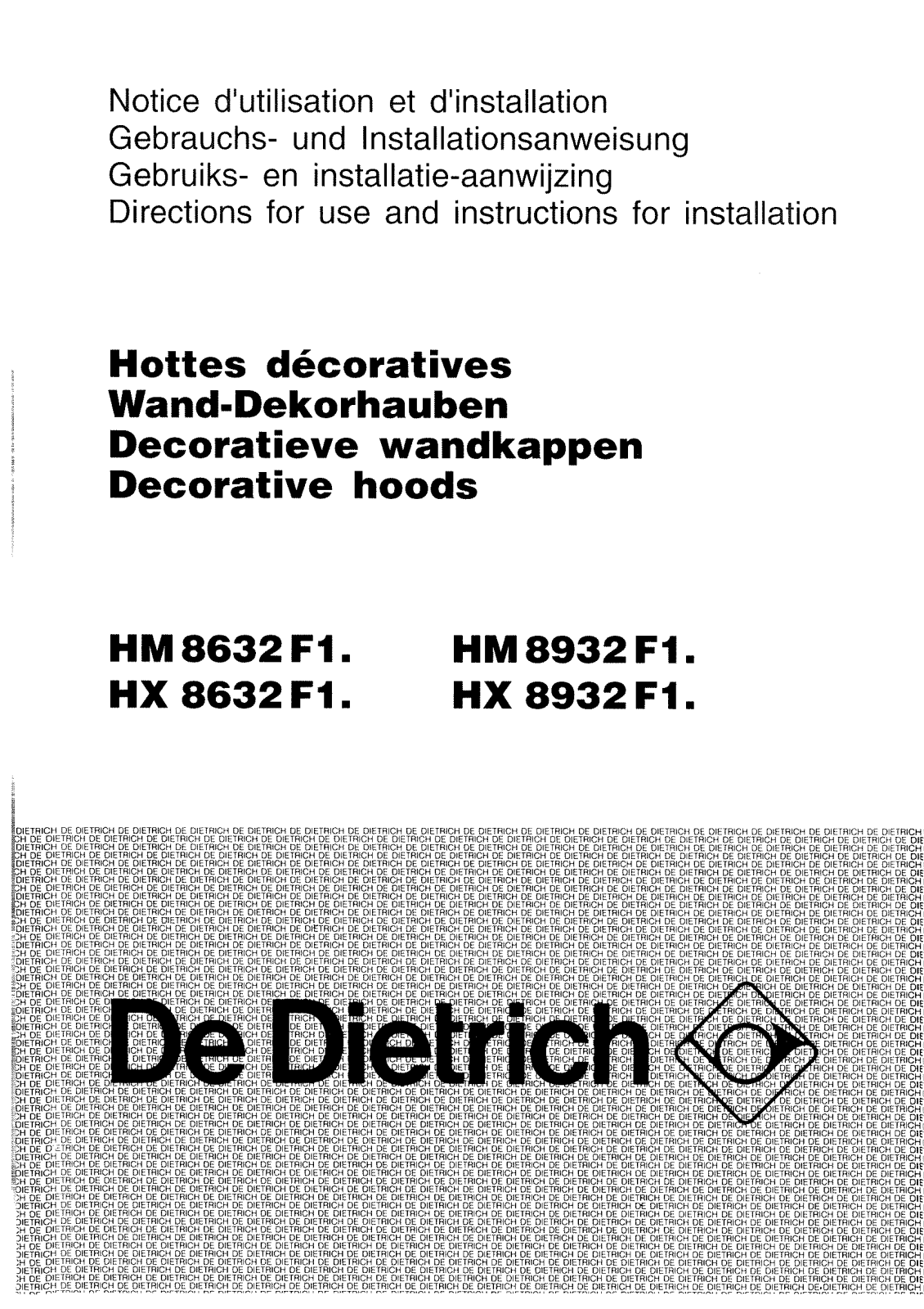 De dietrich HX8935E1, HM8635E1 User Manual