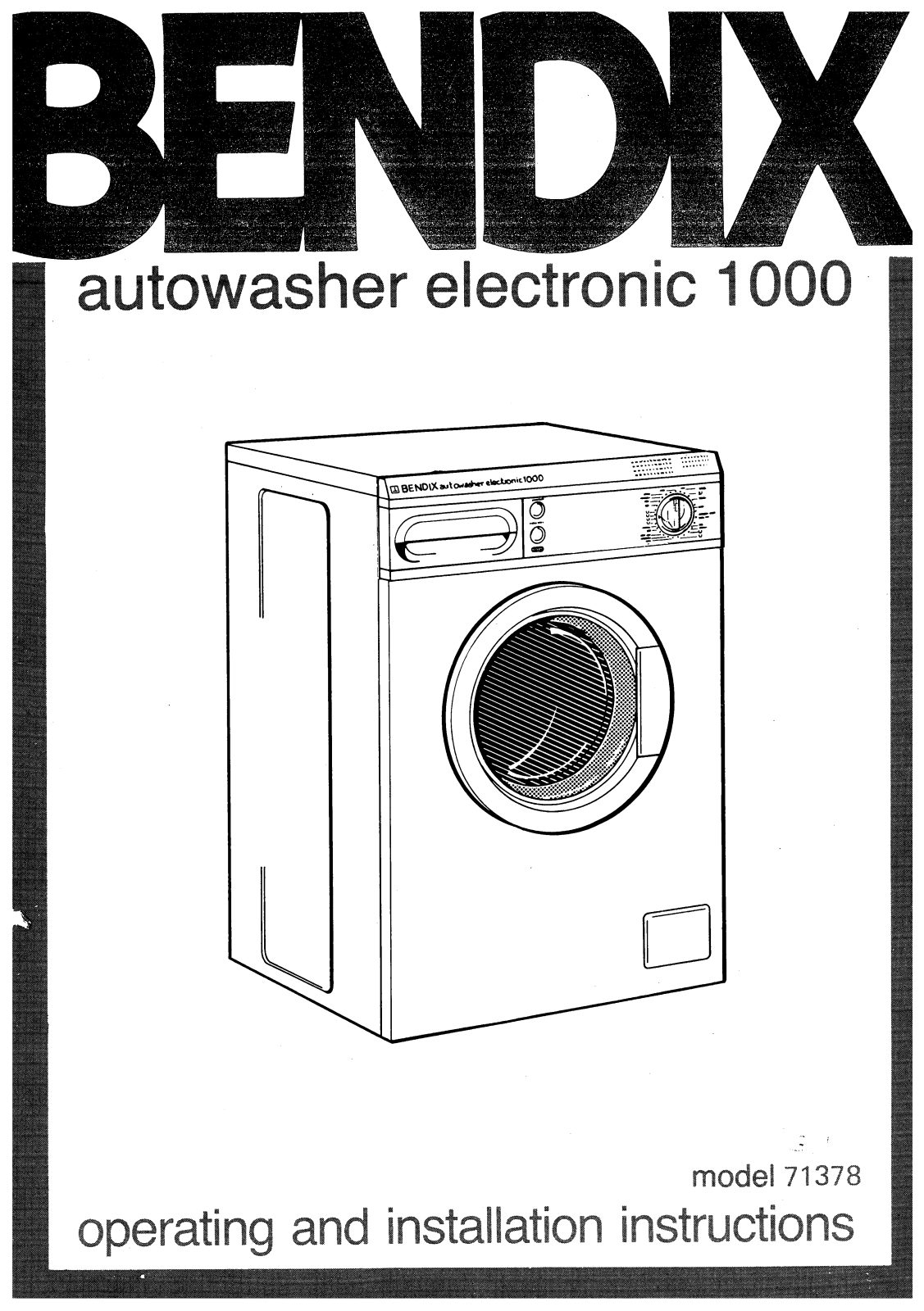 TRICITY BENDIX 71378, 71378AL User Manual